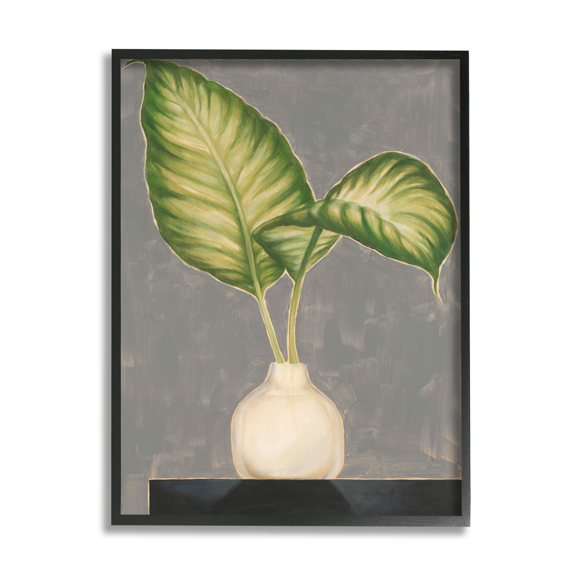 Stupell Industries Bending Tropical Plant Leaves White Jar Contemporary Painting, 11 x 14, Design by Jennifer GoldbergerÂ&nbsp;
