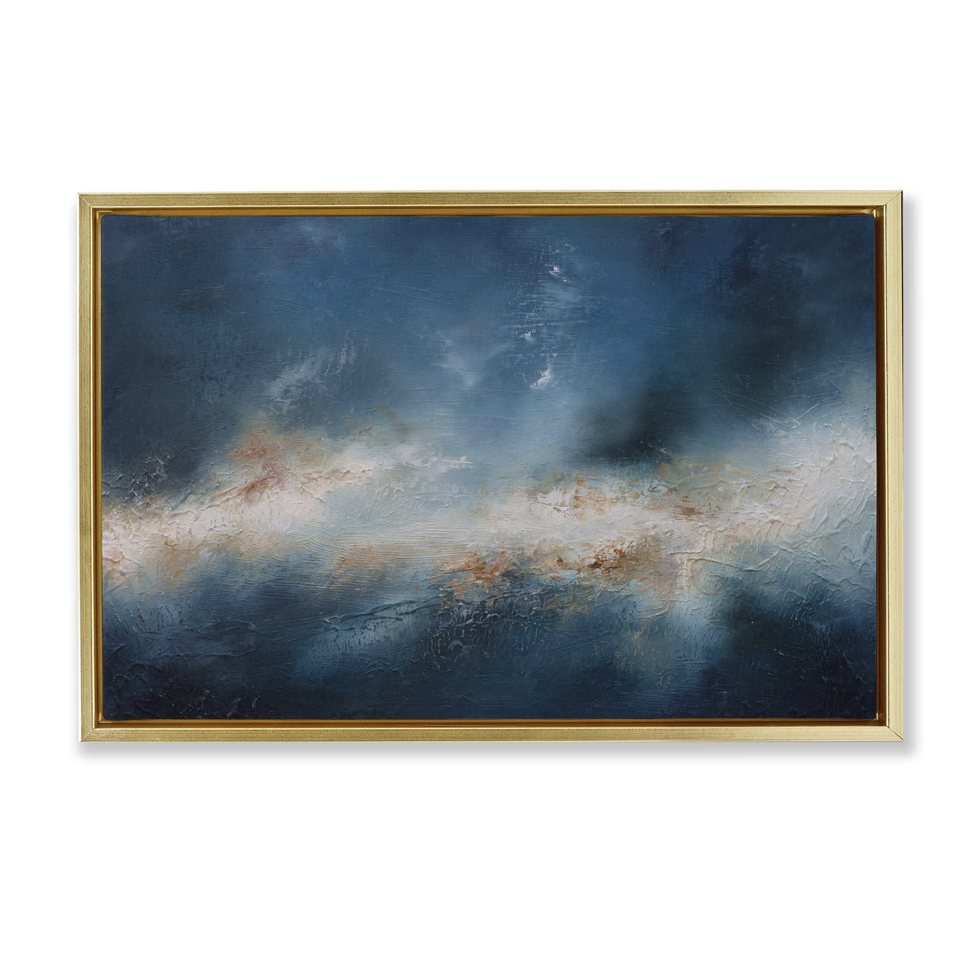 Stupell Industries Beneath The Surface Abstract Abstract Painting Gold Floater Framed Canvas Art Print Wall Art, 25 x 17