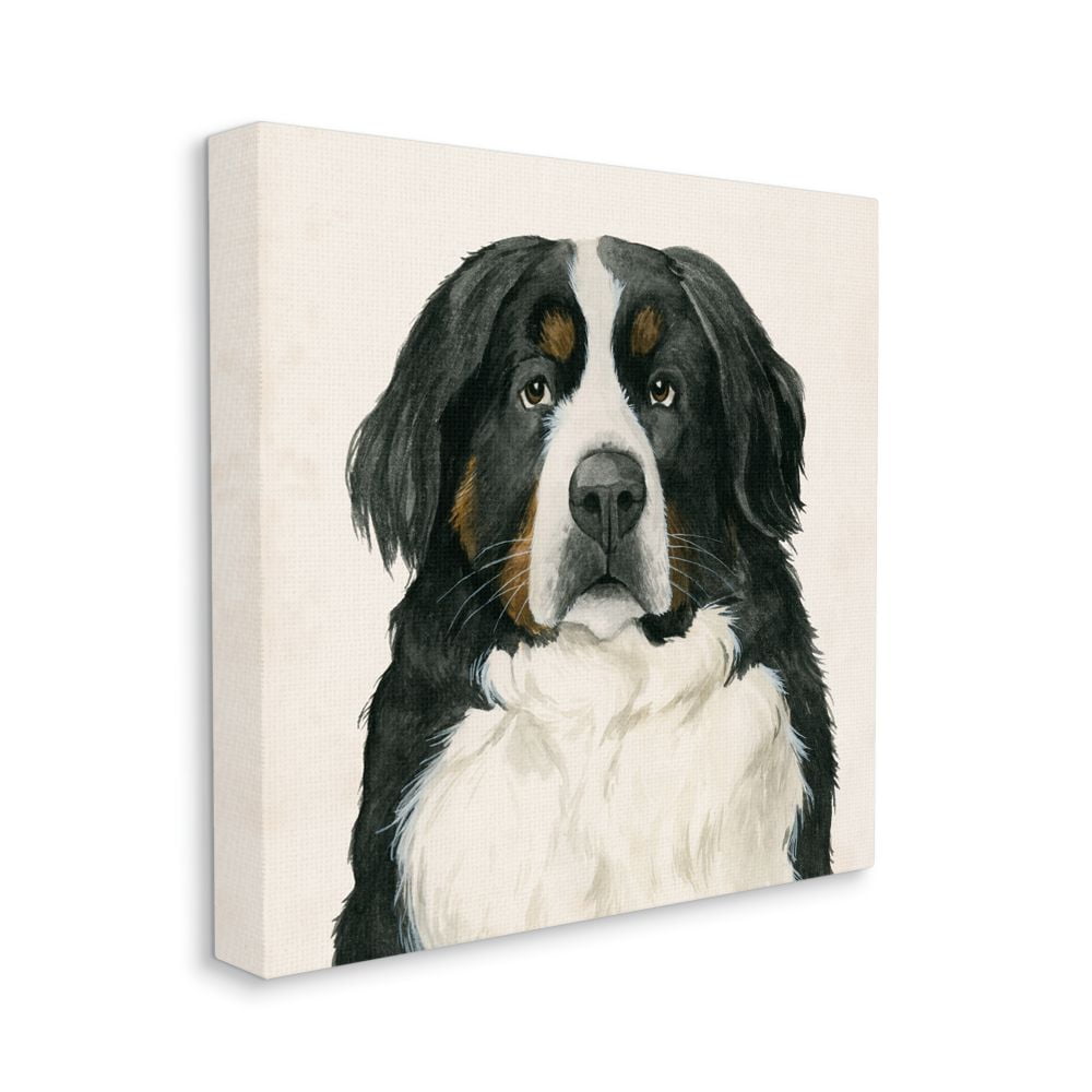 Stupell Industries Bernese Mountain Dog Portrait Family Farm Pet Canvas Wall Art Design by Grace Popp