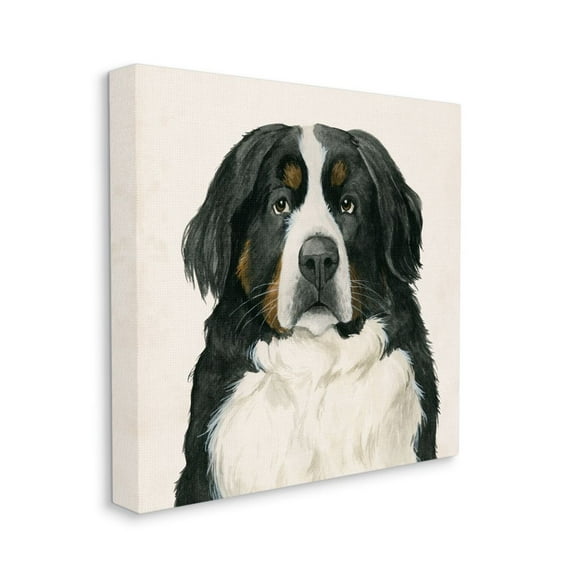Stupell Industries Bernese Mountain Dog Portrait Family Farm Pet Canvas Wall Art Design by Grace Popp, 30" x 30"