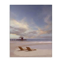 Stupell Industries Beside The Sea View Landscape Painting Gallery Wrapped Canvas Art Print Wall Art, 16 x 20