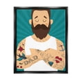 thumbnail image 1 of Stupell Industries Best Dad Father's Day Tattoos Holiday Painting Black Floater Framed Art Print Wall Art, 1 of 6