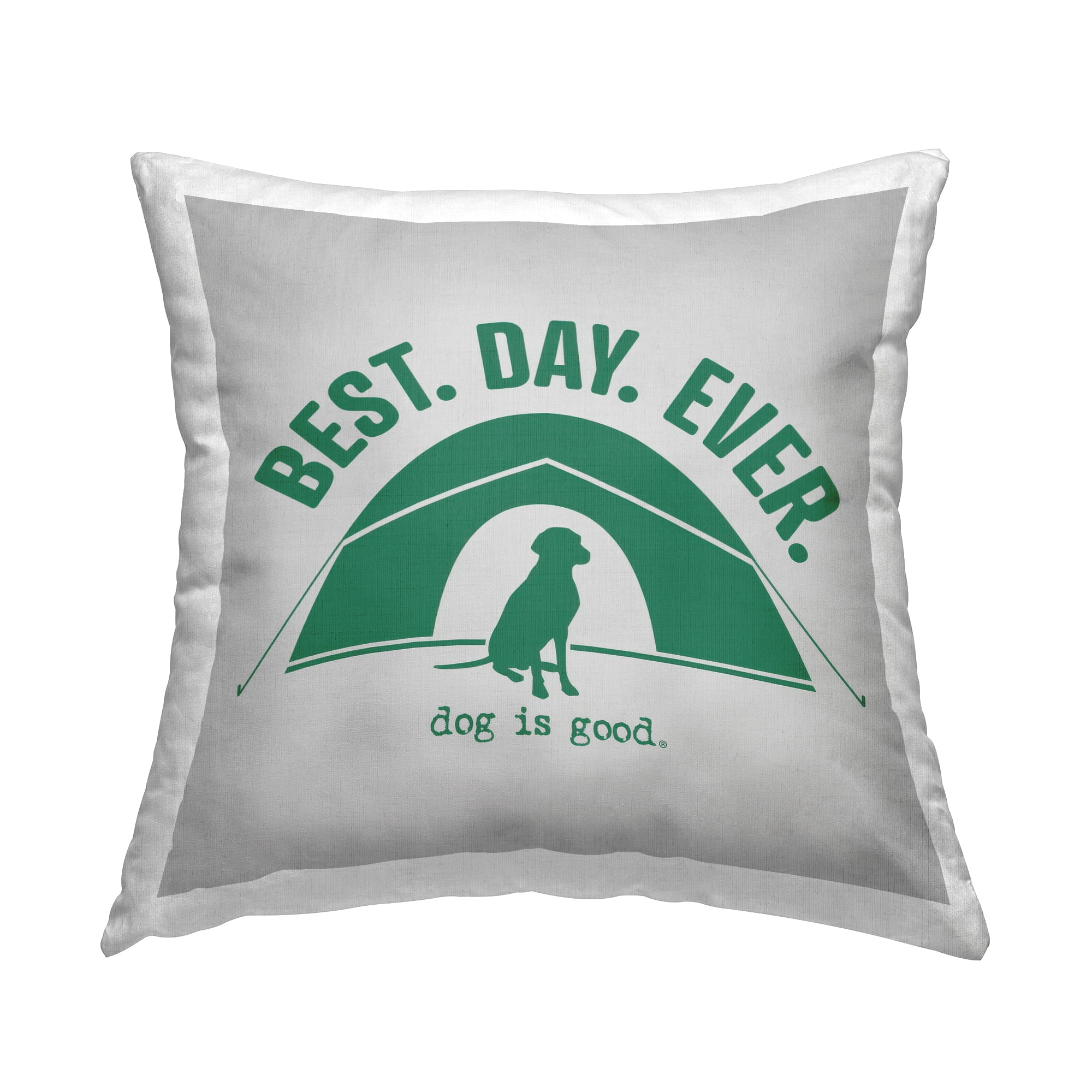 Stupell Industries Best Day Camping Dog Decorative Printed Throw Pillow Design by Dog Is Good.