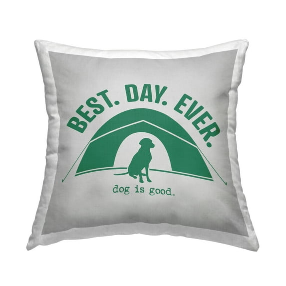 Stupell Industries Best Day Camping Dog Decorative Printed Throw Pillow Design by Dog Is Good.