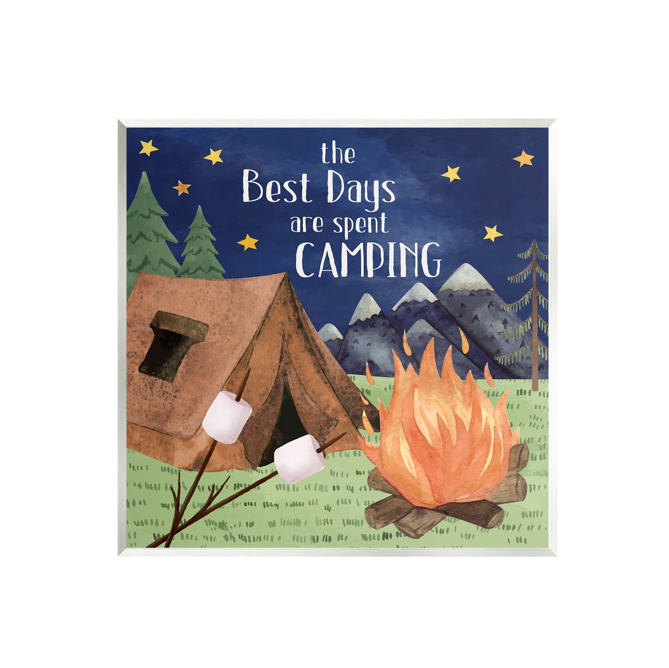 Stupell Industries Best Days Spent Camping Scenery Graphic Art Unframed Art Print Wall Art, Design by ND Art