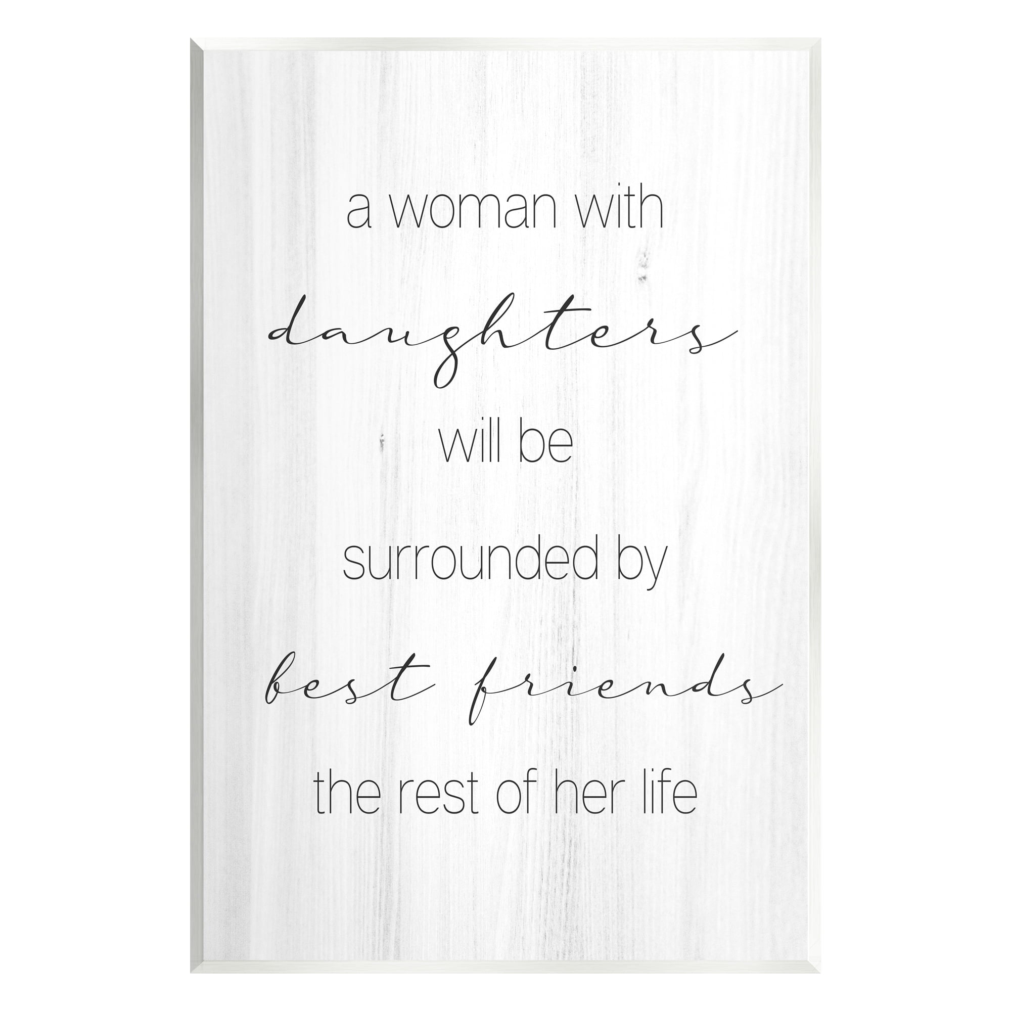 Stupell Industries Best Friend Daughters Birch Pattern Typography Phrase Graphic Art Unframed Art Print Wall Art, Design by Daphne Polselli