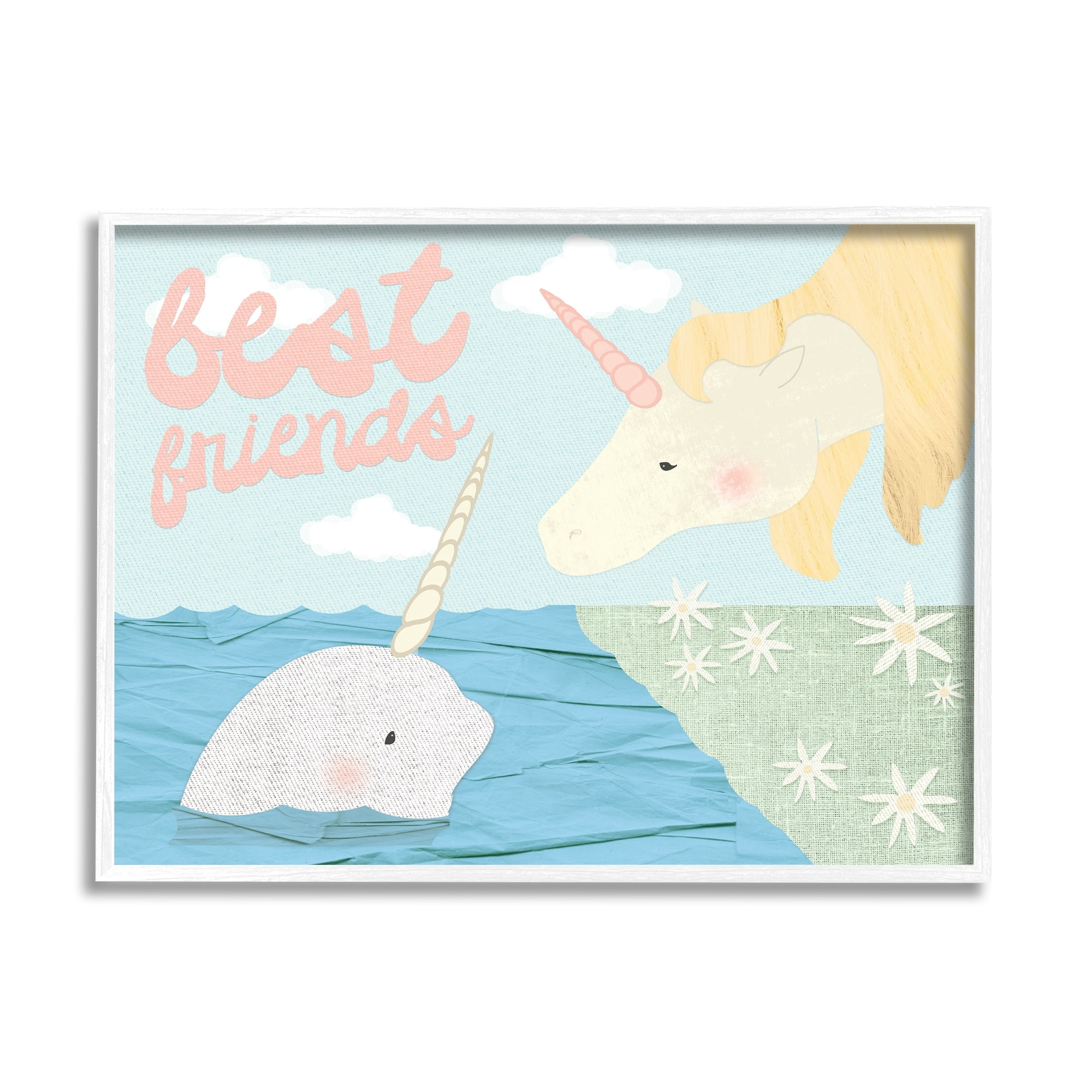 Stupell Industries Best Friends Narwhal and Unicorn Collage, 16 x 20,Design by Daphne Polselli