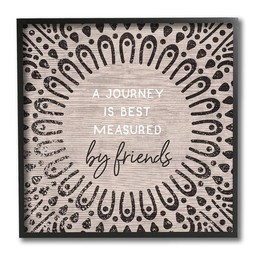 Stupell Industries Best Measured By Friends Quote Moroccan Inspired Pattern Black Framed by Daphne Polselli