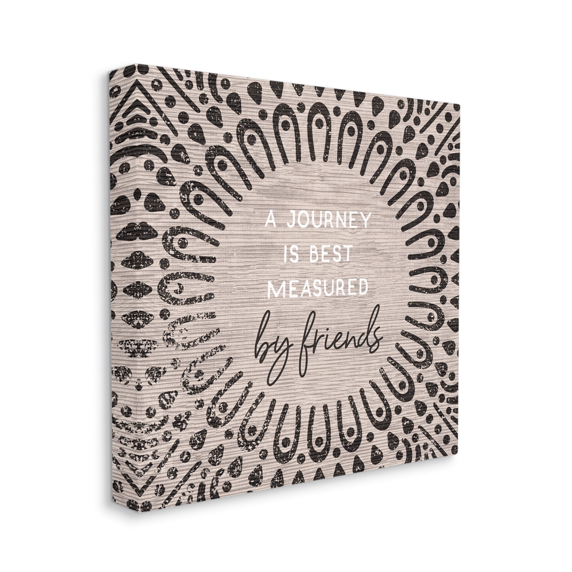 Stupell Industries Best Measured By Friends Quote Moroccan Inspired Pattern Canvas Wall Art by Daphne Polselli