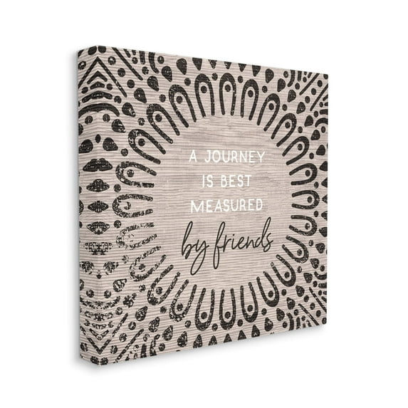 Stupell Industries Best Measured By Friends Quote Moroccan Inspired Pattern Canvas Wall Art by Daphne Polselli