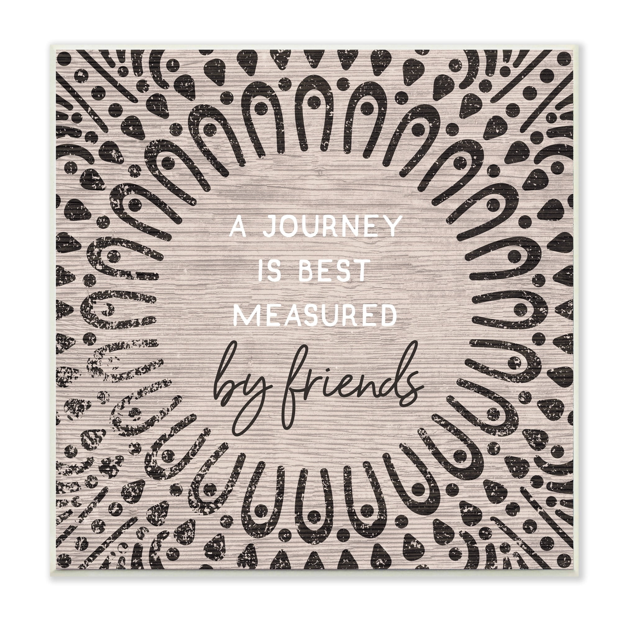 Stupell Industries Best Measured By Friends Quote Moroccan Inspired Pattern Wall Plaque by Daphne Polselli