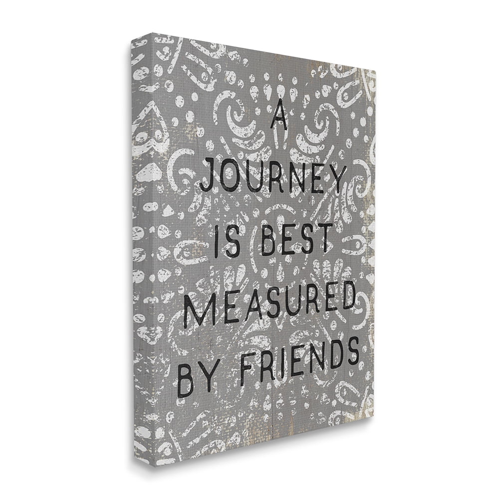 Gray and White Distressed Boho Canvas Wall Art, 16 x 20
