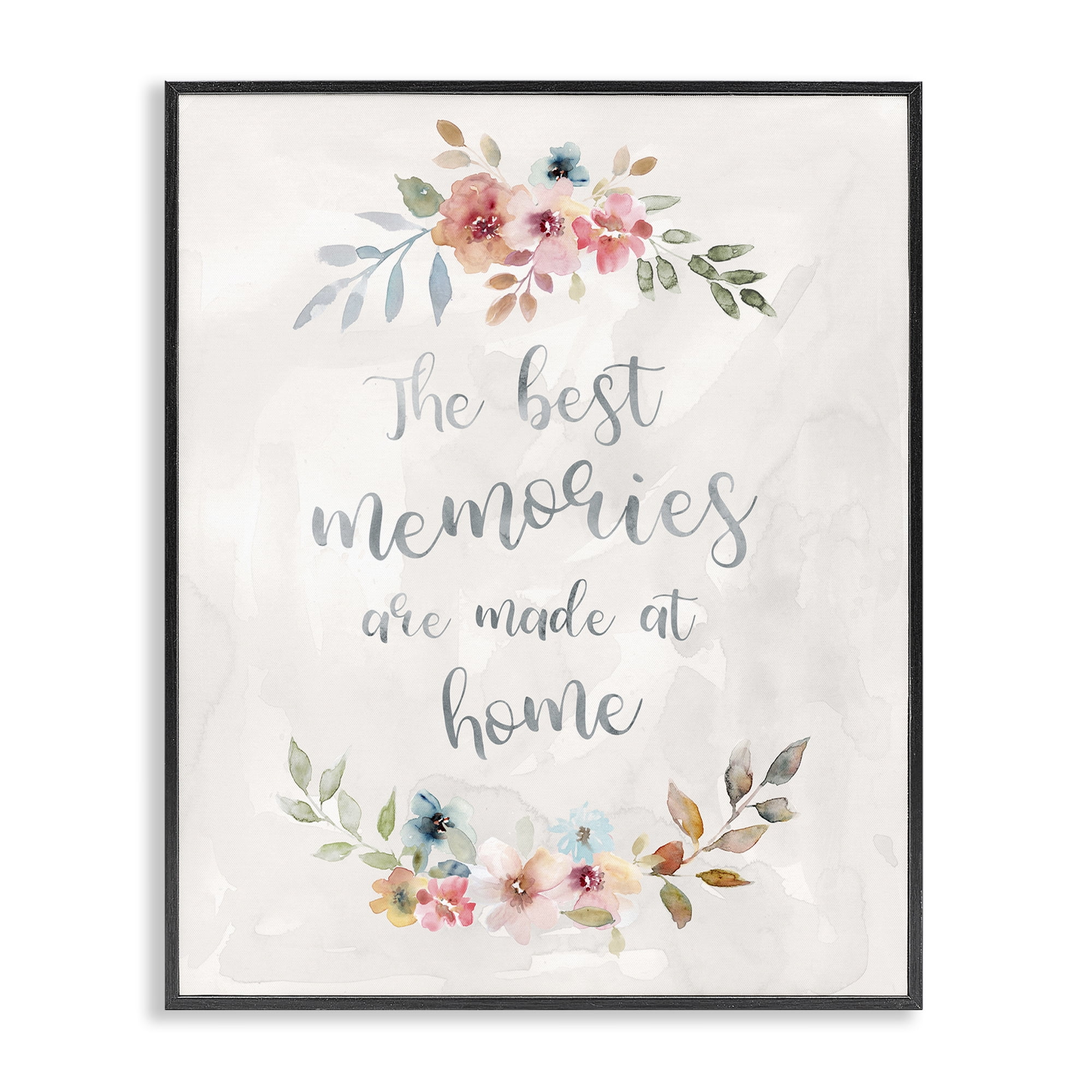 Stupell Industries Best Memories at Home Plants & Flowers Painting Black Framed Art Print Wall Art, 11 x 14