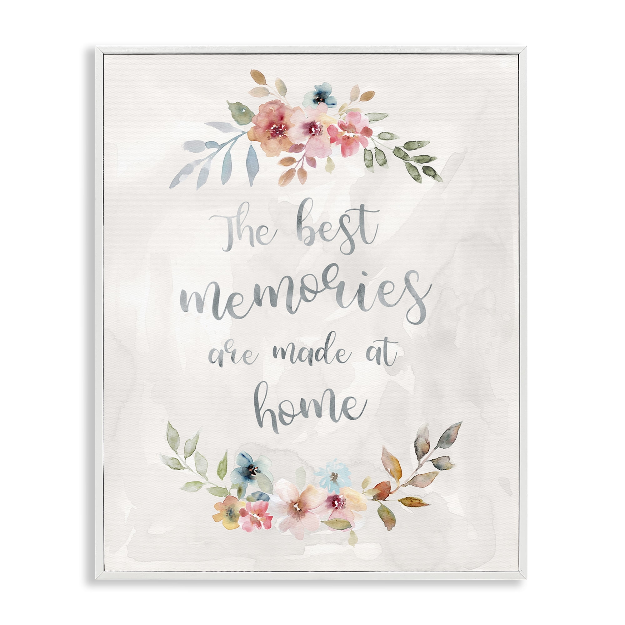 Stupell Industries Best Memories at Home Plants & Flowers Painting White Framed Art Print Wall Art, 16 x 20