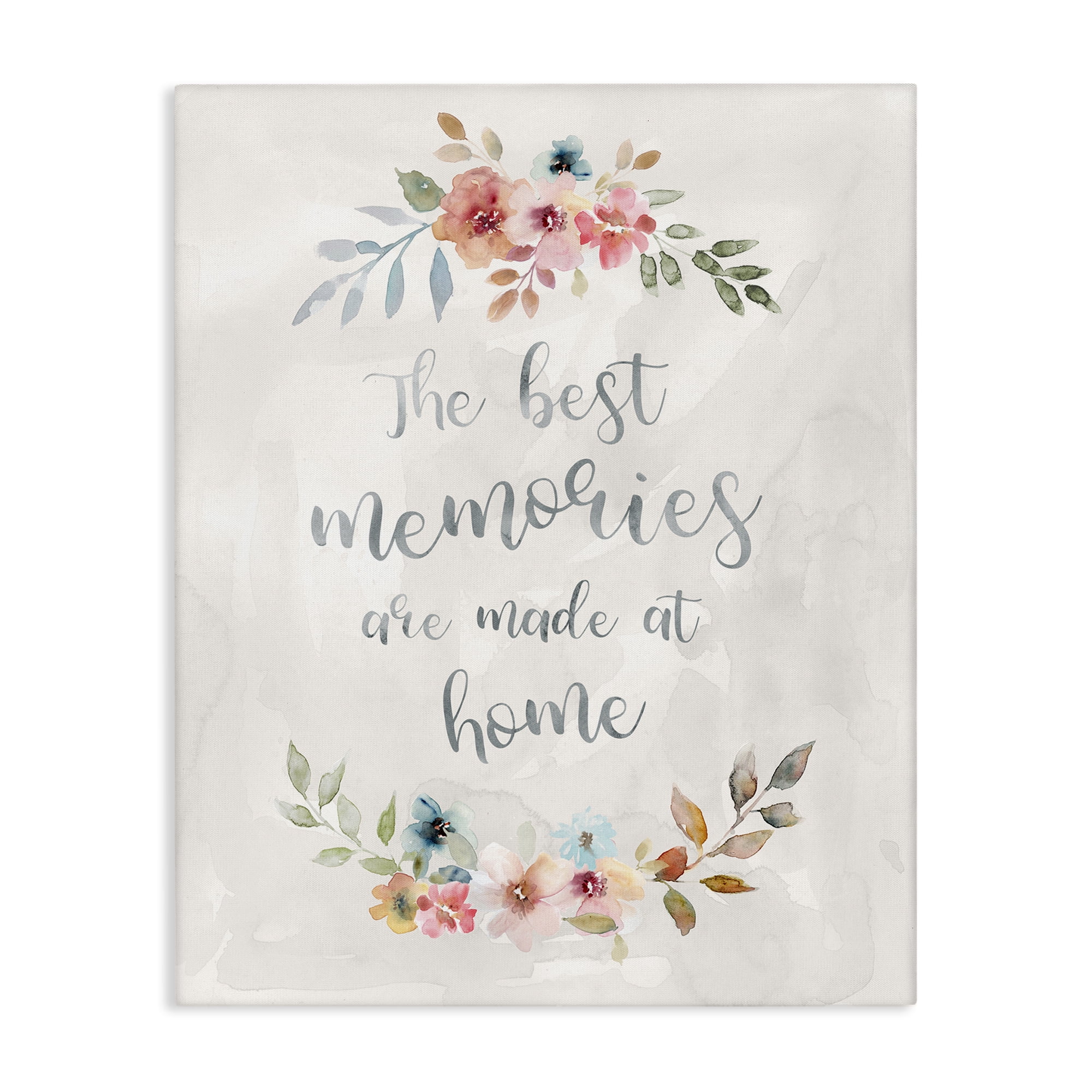 Stupell Industries Best Memories at Home Plants & Flowers Painting Wrapped Canvas Art Print Wall Art, 16 x 20
