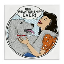 Stupell Industries Best Relationship Ever Dog Animals Painting Wrapped Canvas Art Print Wall Art, 17 x 17