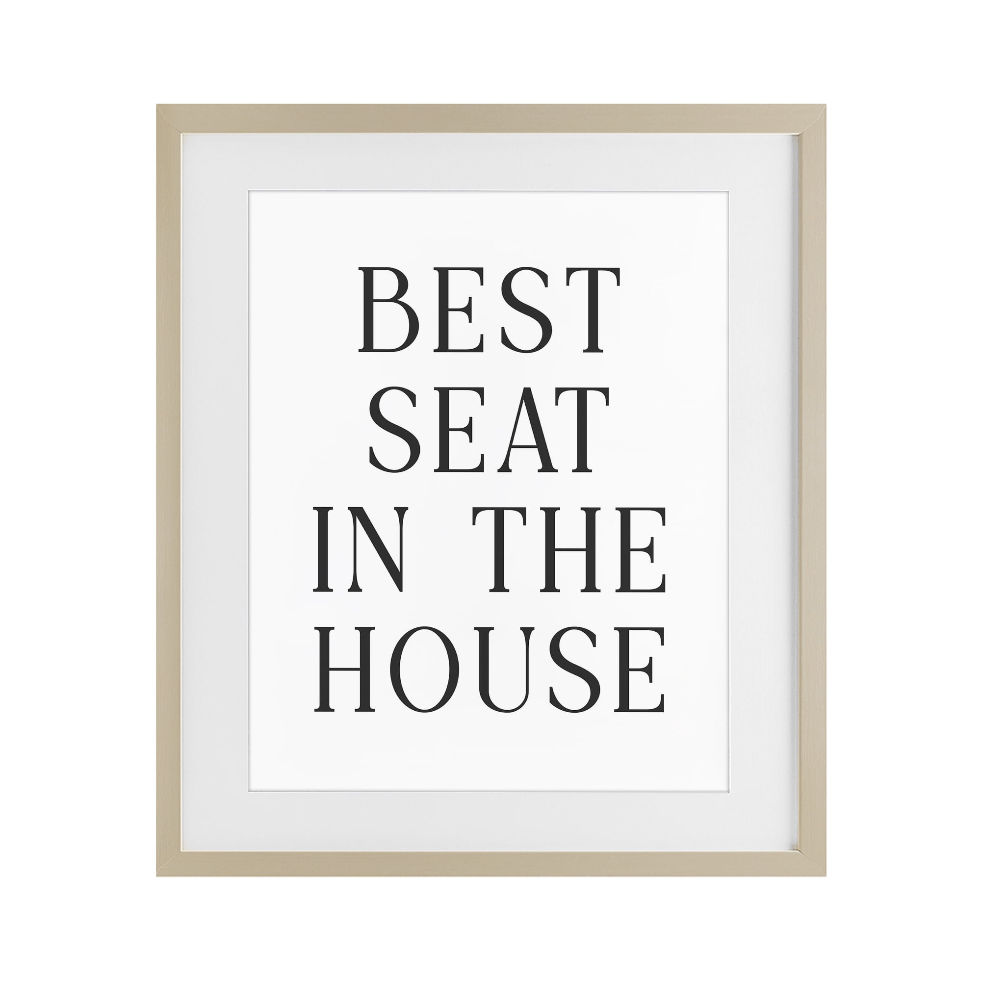Stupell Industries Best Seat Bathroom Toilet Birch Framed Print Under Glass, design by Lettered and Lined