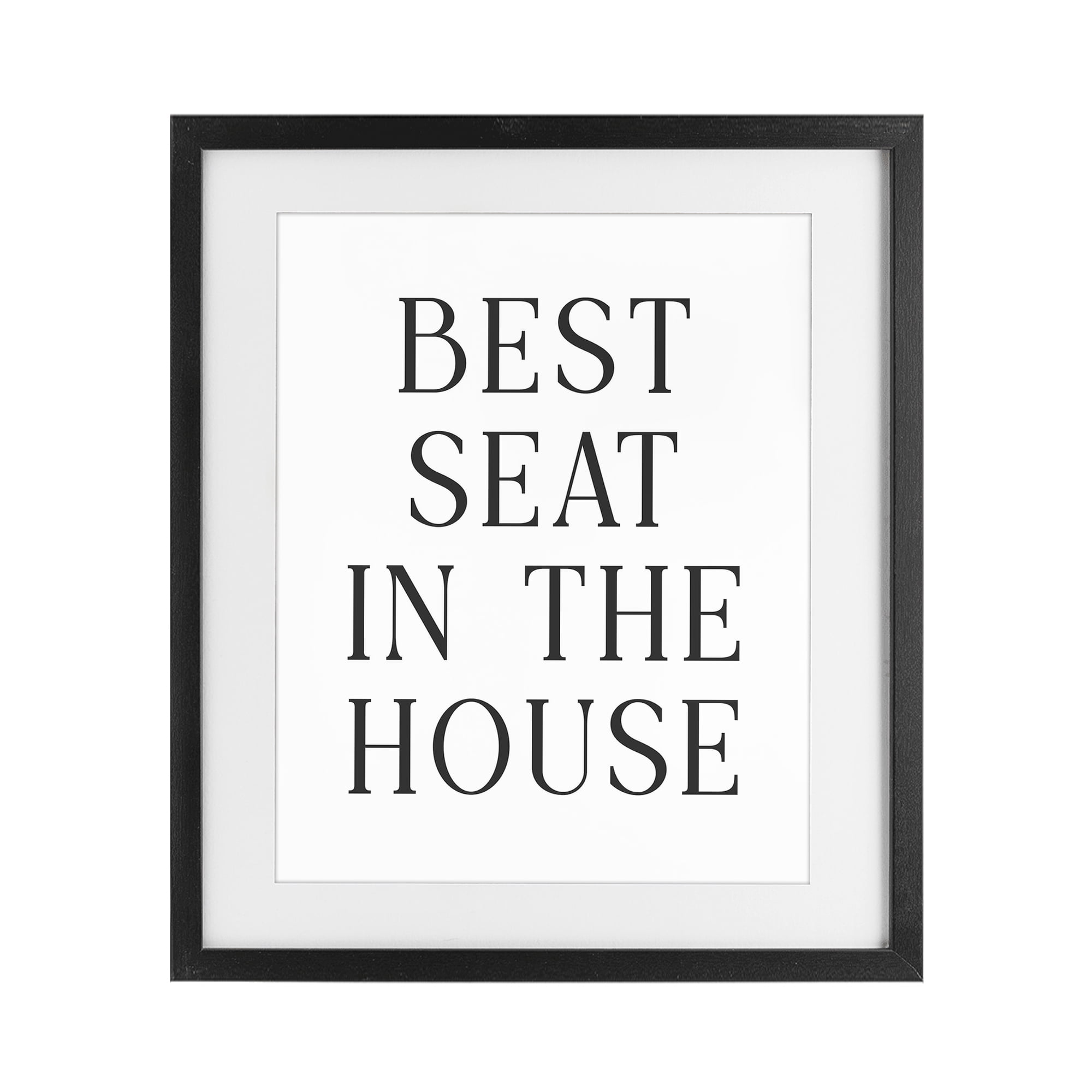 Stupell Industries Best Seat Bathroom Toilet Black Framed Print Under Glass, design by Lettered and Lined