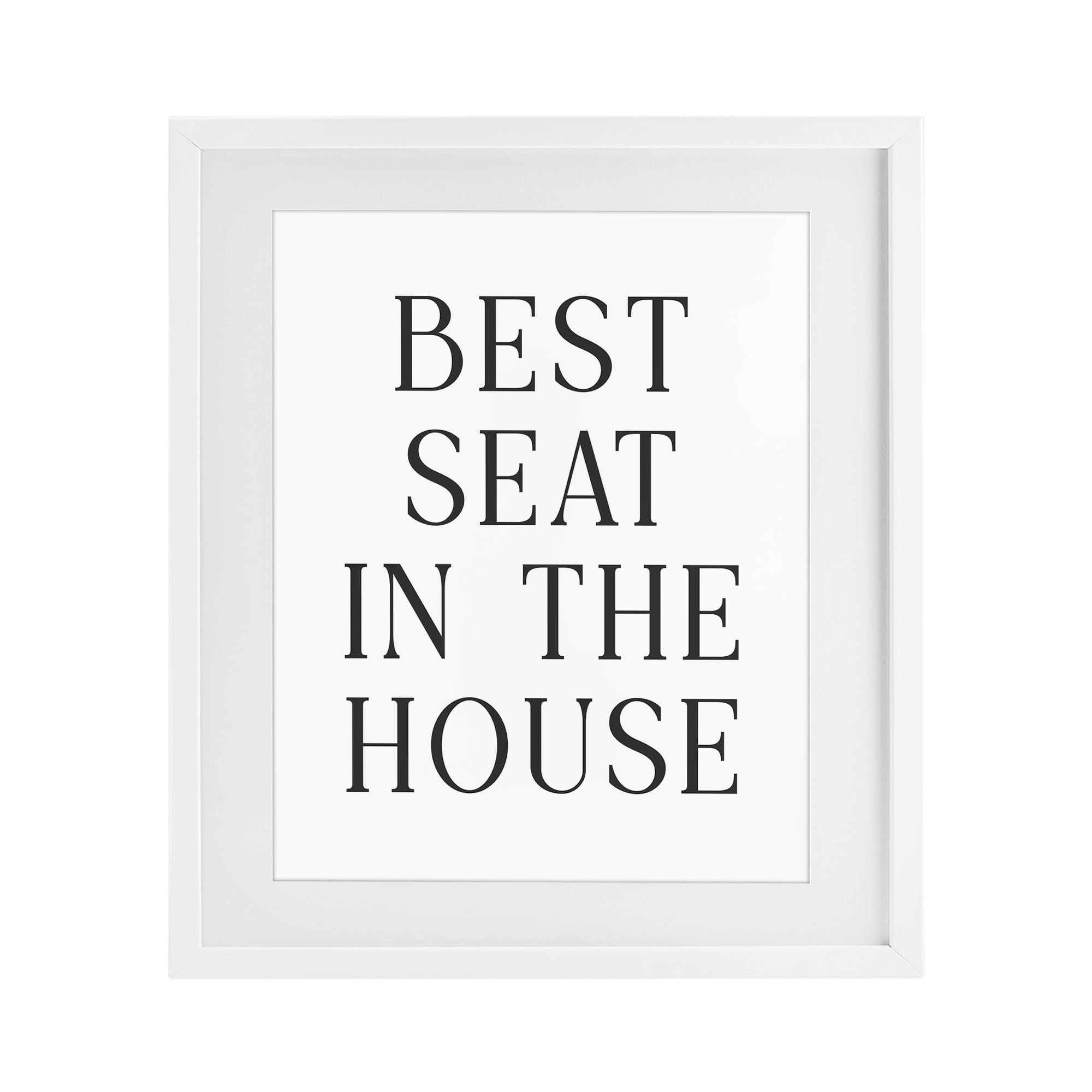 Stupell Industries Best Seat Bathroom Toilet White Framed Print Under Glass, design by Lettered and Lined