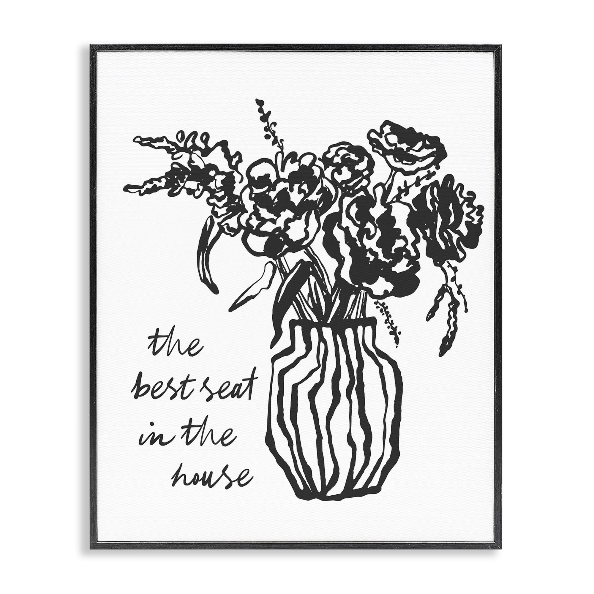Stupell Industries Best Seat in House Bathroom Black Framed Giclee Art, design by Lettered and Lined