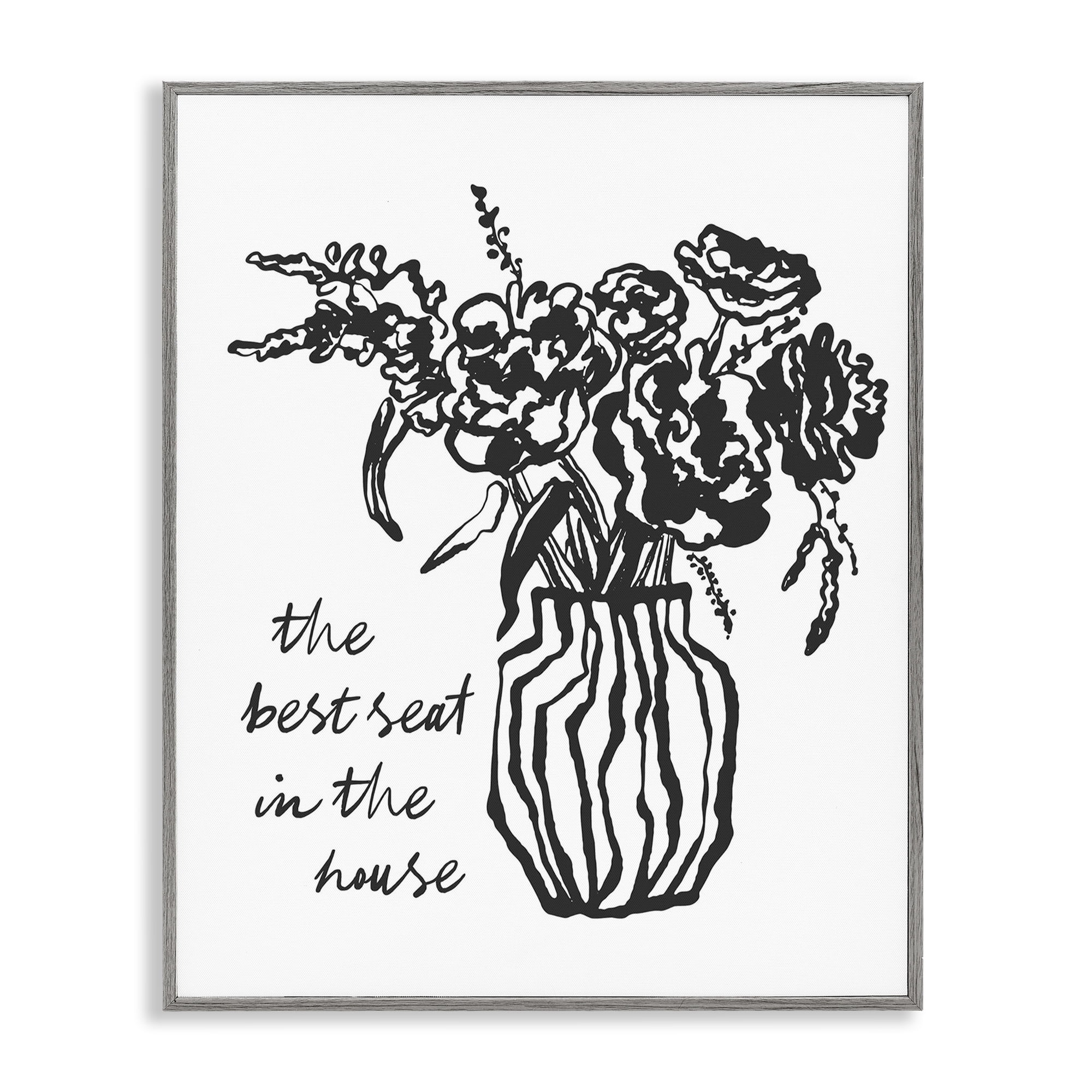 Stupell Industries Best Seat in House Bathroom Gray Framed Giclee Art, design by Lettered and Lined