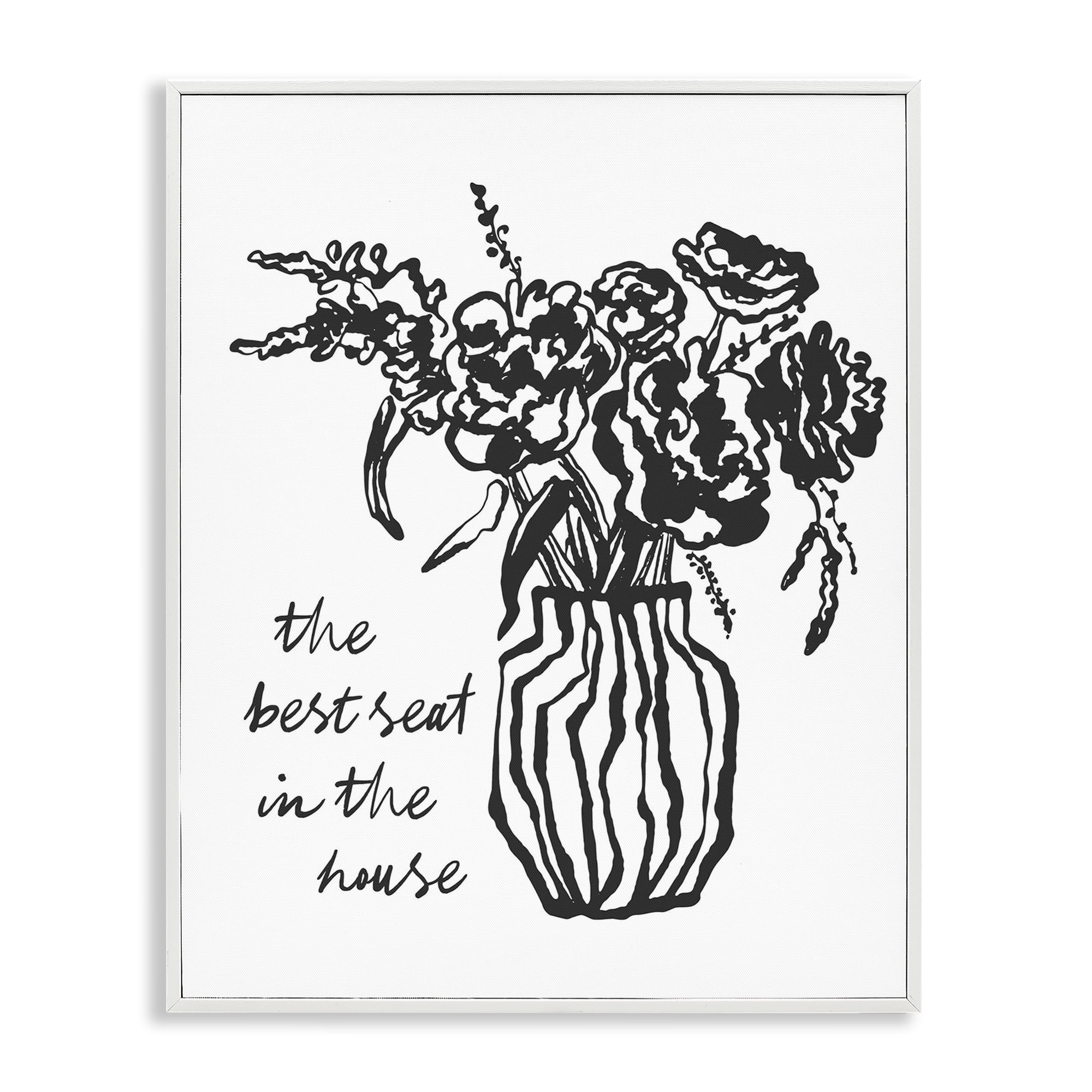 Stupell Industries Best Seat in House Bathroom White Framed Giclee Art, design by Lettered and Lined
