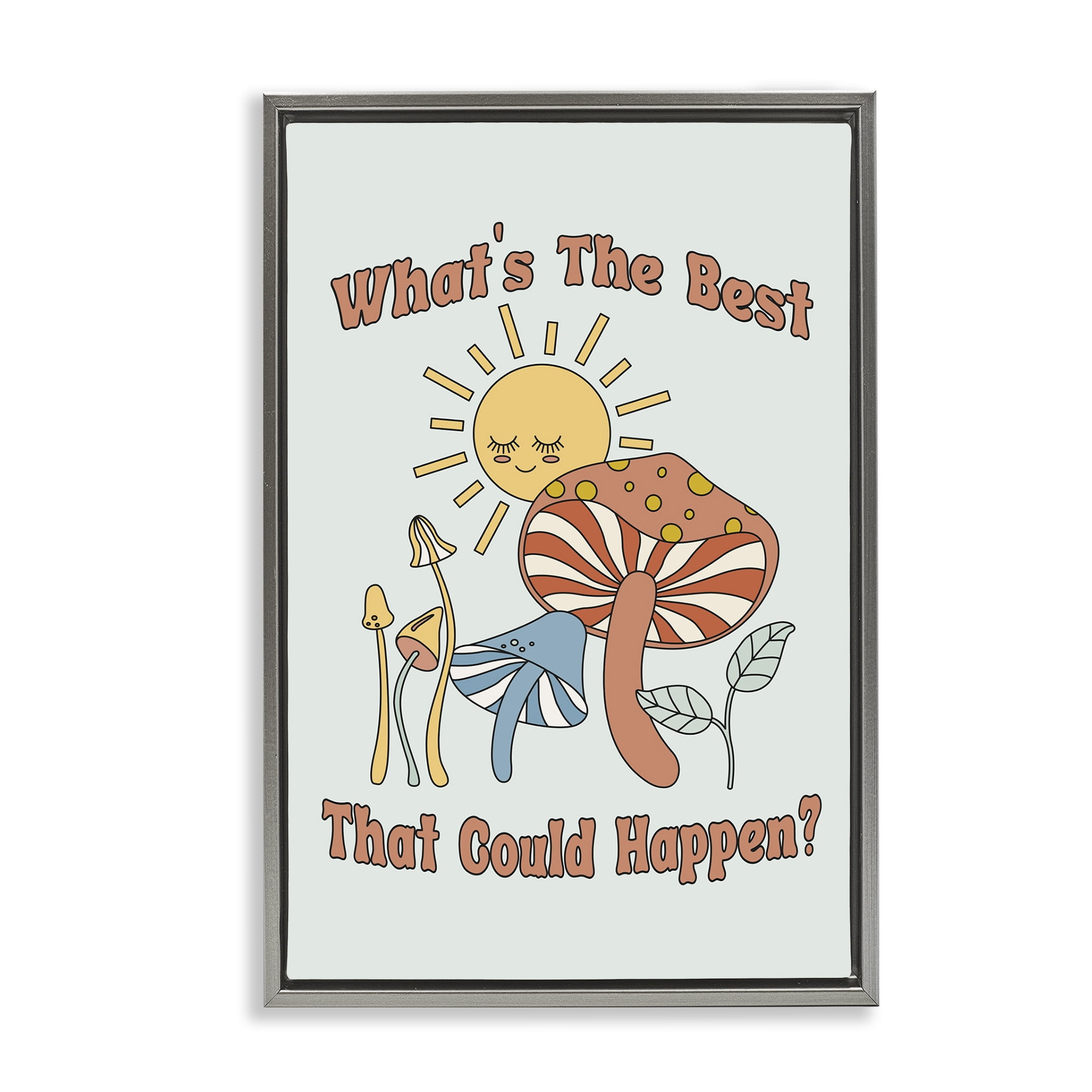 Stupell Industries Best That Could Happen Landscape Painting Gray Floater Framed Art Print Wall Art, 21 x 31