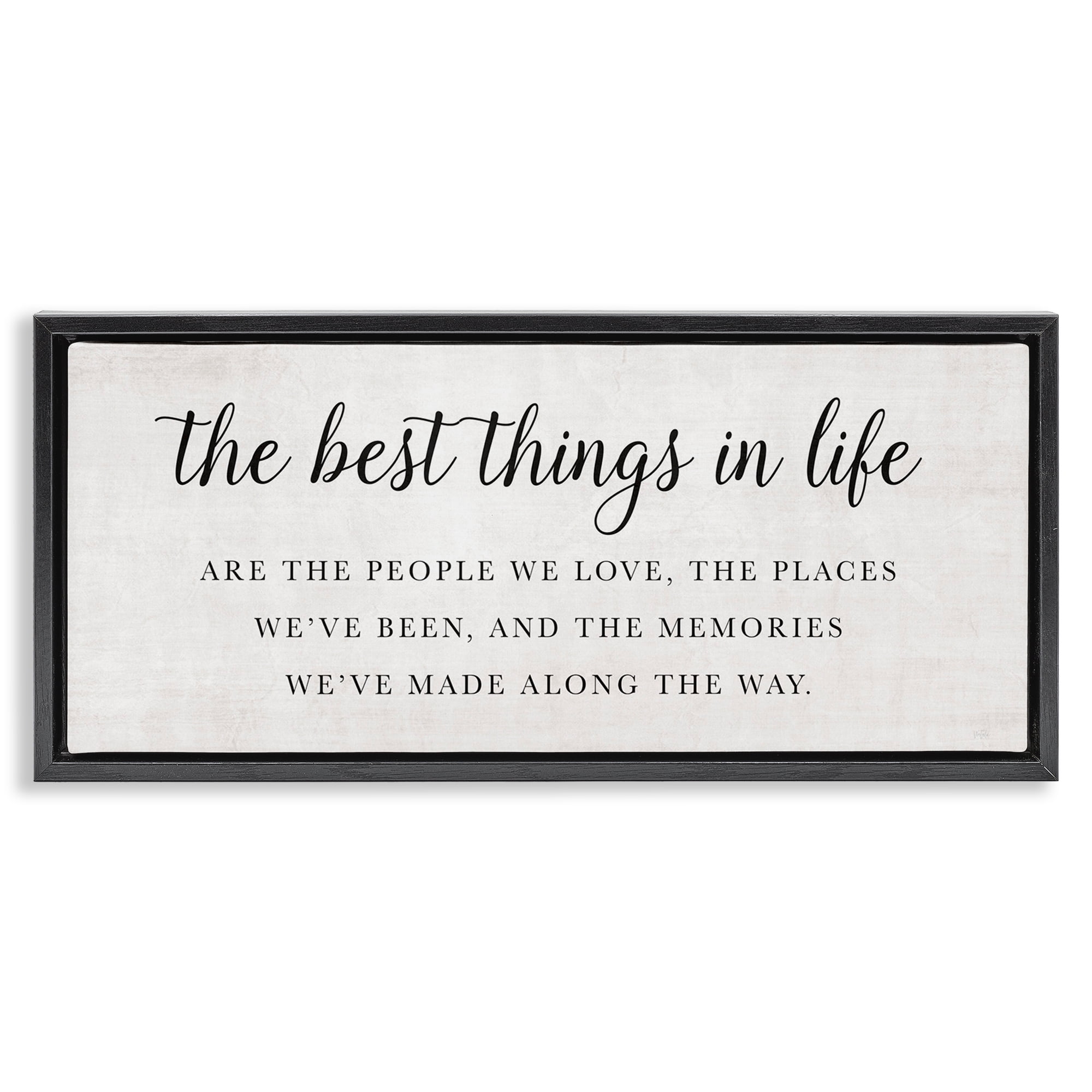 Stupell Industries Best Things In Life Uplifting Black Framed Floater Canvas Wall Art, design by Natalie Carpentieri