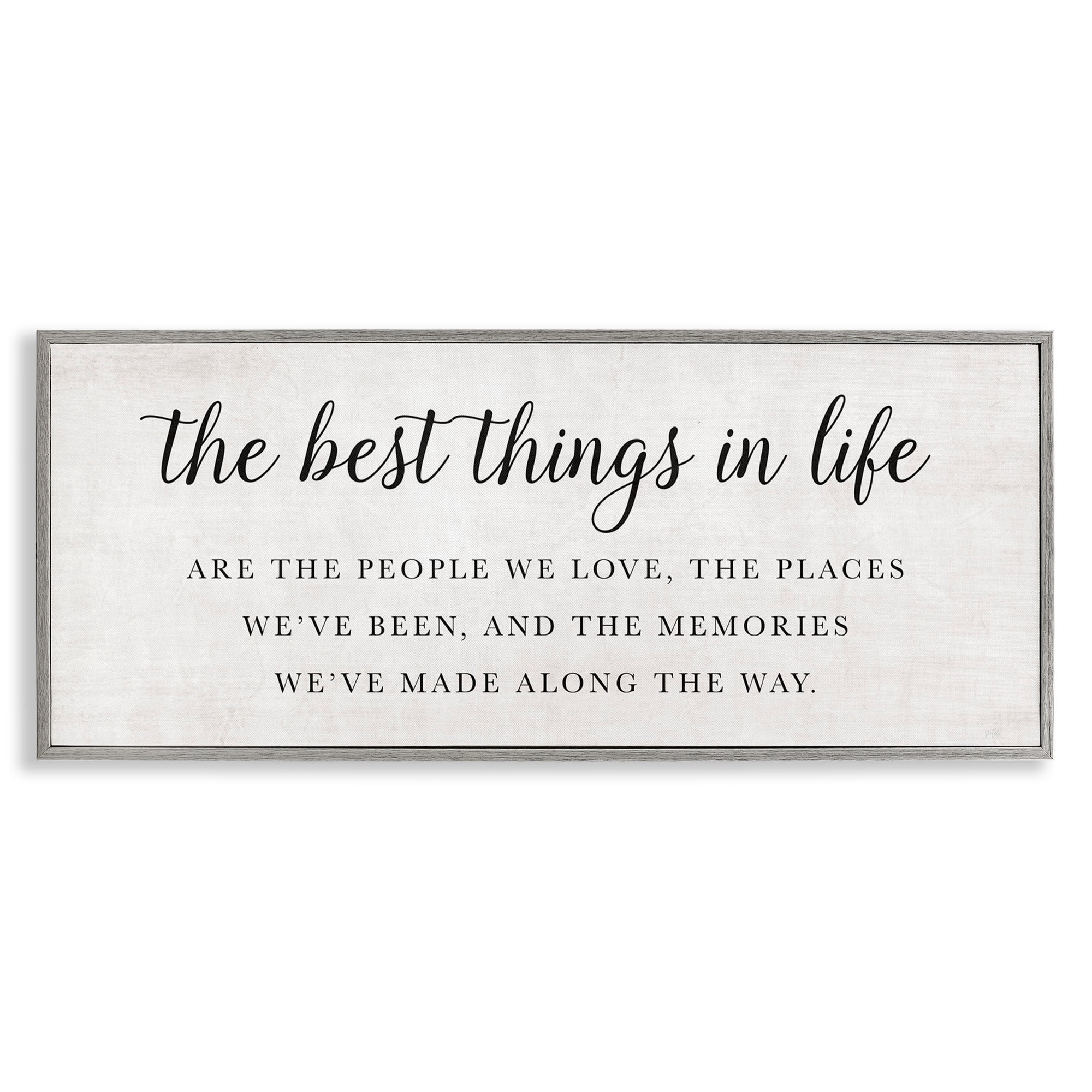 Stupell Industries Best Things In Life Uplifting Gray Framed Giclee Art, design by Natalie Carpentieri