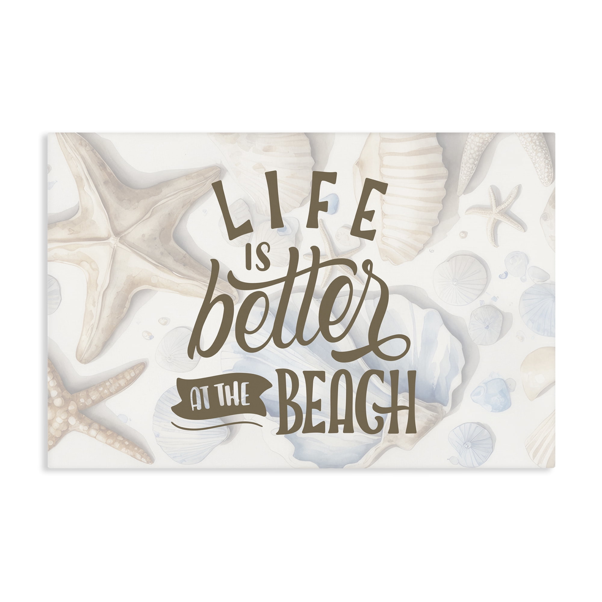 Stupell Industries Better At Beach Seashells Canvas Wall Art, design by Kim Allen