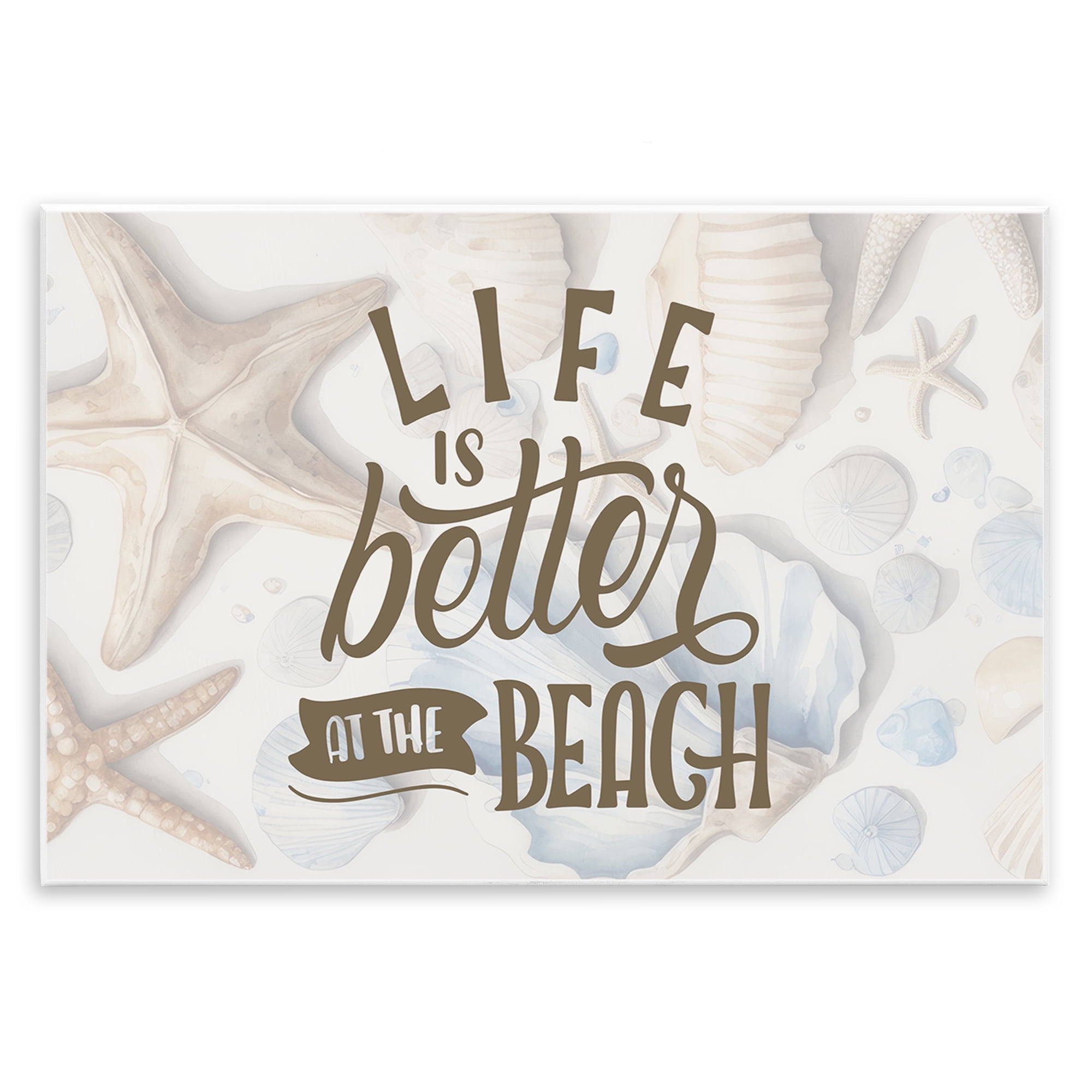 Stupell Industries Better At Beach Seashells Wall Plaque Art, design by Kim Allen