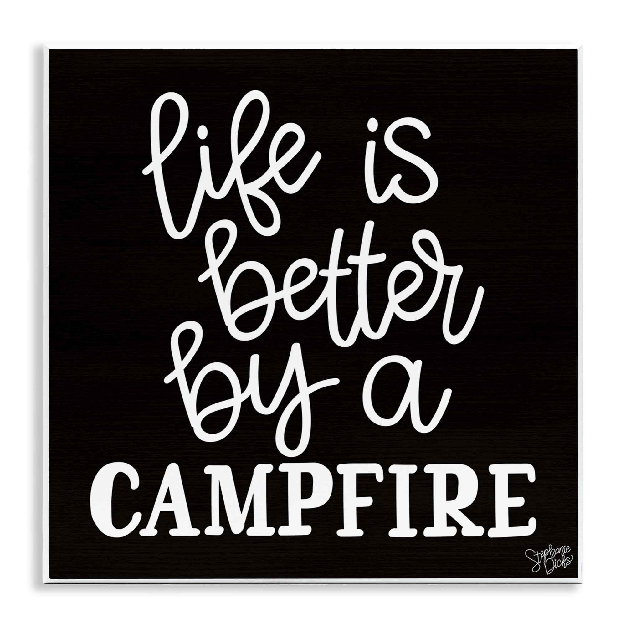 Stupell Industries Better By Campfire Text & Numbers Painting Unframed Art Print Wall Art, 12 x 12