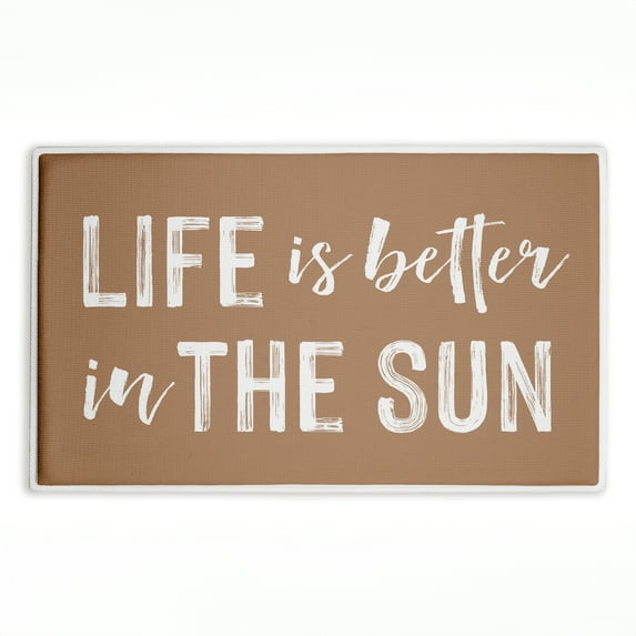 Stupell Industries Better In The Sun Printed Plush Bath Mat and Bath Rug, design by Lettered and Lined, 18"x30"