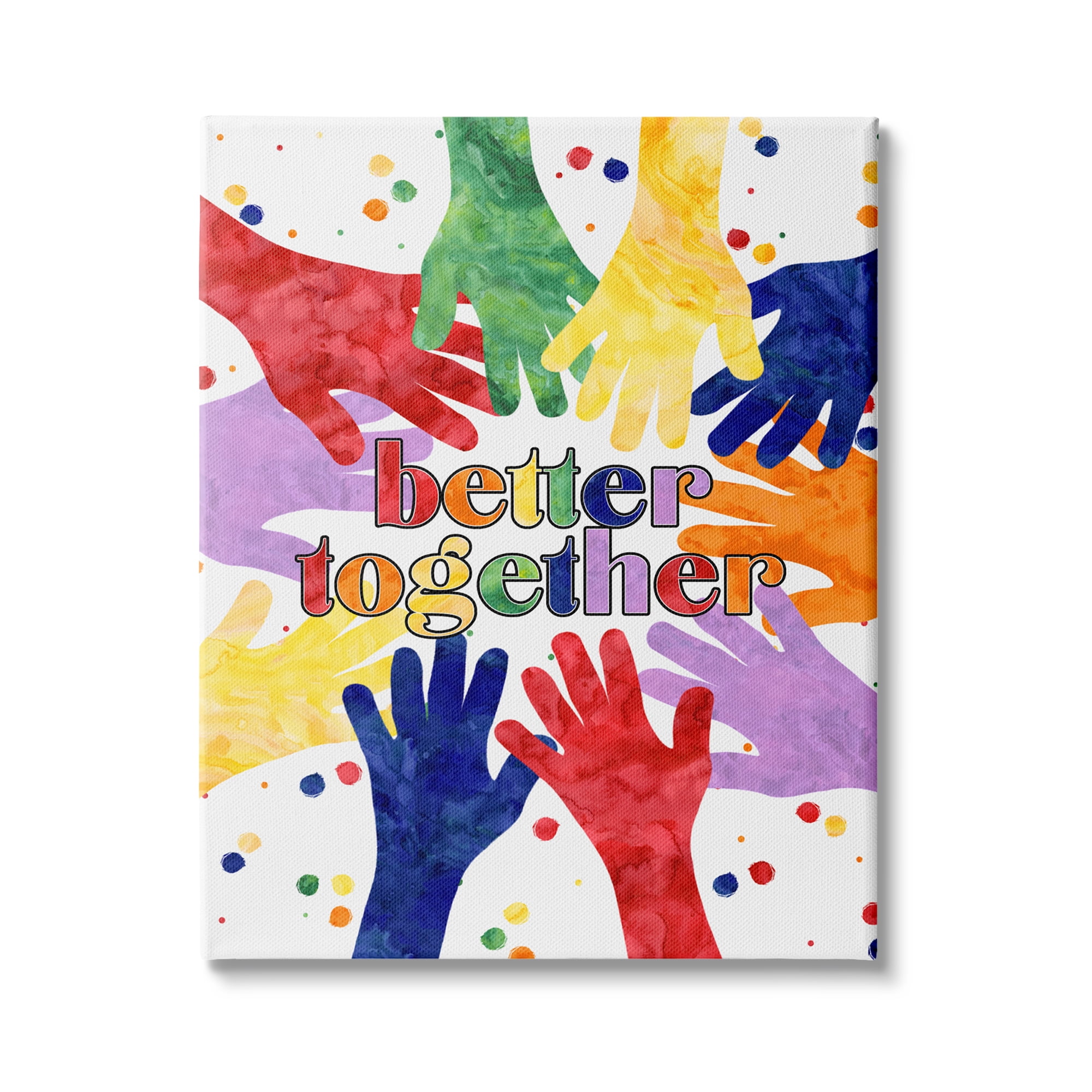 Better Together Multicolor Motivational Quote Canvas Wall Art