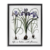 Stupell Industries Better With Flowers Botanical & Floral Painting Black Floater Framed Art Print Wall Art, 17 x 21