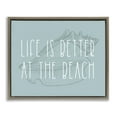 thumbnail image 1 of Stupell Industries Better at Beach with Shell Animals & Insects Painting Brown Floater Framed Canvas Art Print Wall Art, 31 x 25, 1 of 9