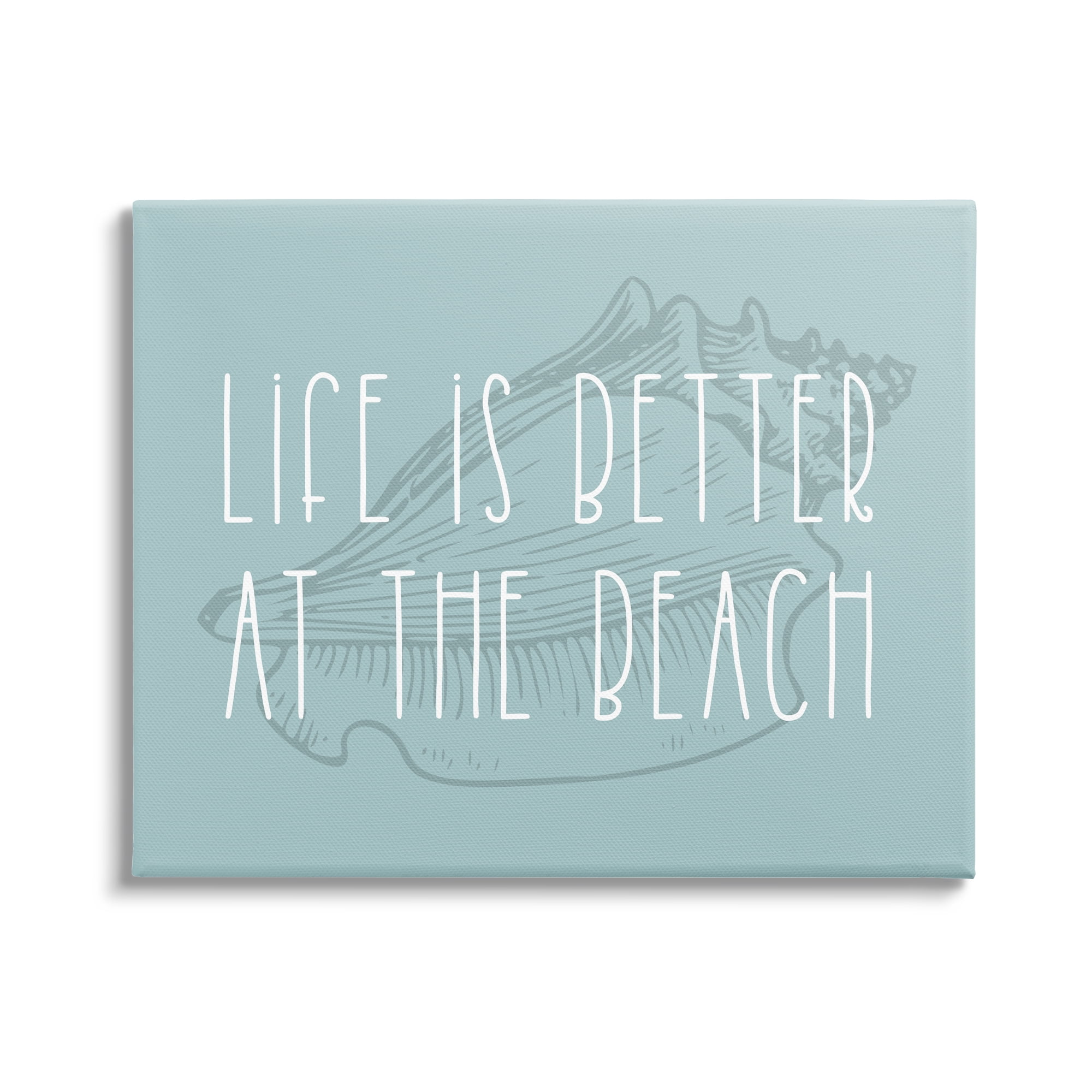 Stupell Industries Better at Beach with Shell Animals & Insects Painting Gallery Wrapped Canvas Art Print Wall Art, 30 x 24