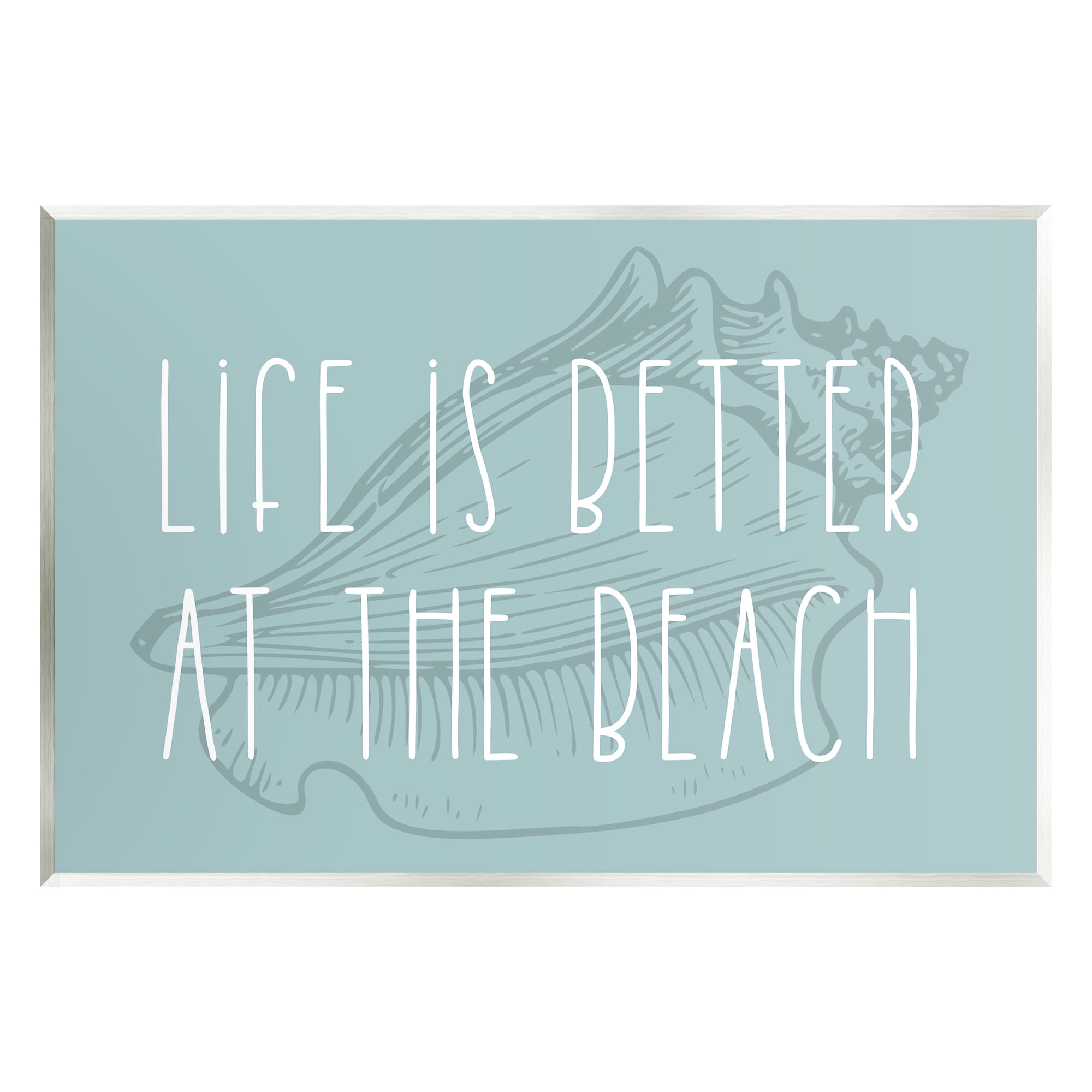 Stupell Industries Better at Beach with Shell Animals & Insects Painting Unframed Art Print Wall Art, 15 x 10