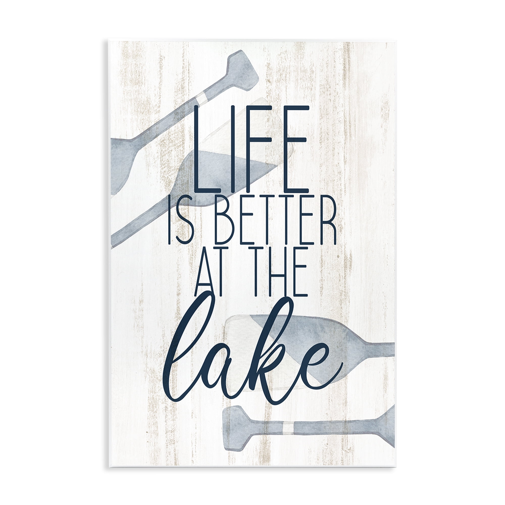 Stupell Industries Better at Lake with Oars Text & Numbers Painting Unframed Art Print Wall Art, 10 x 15
