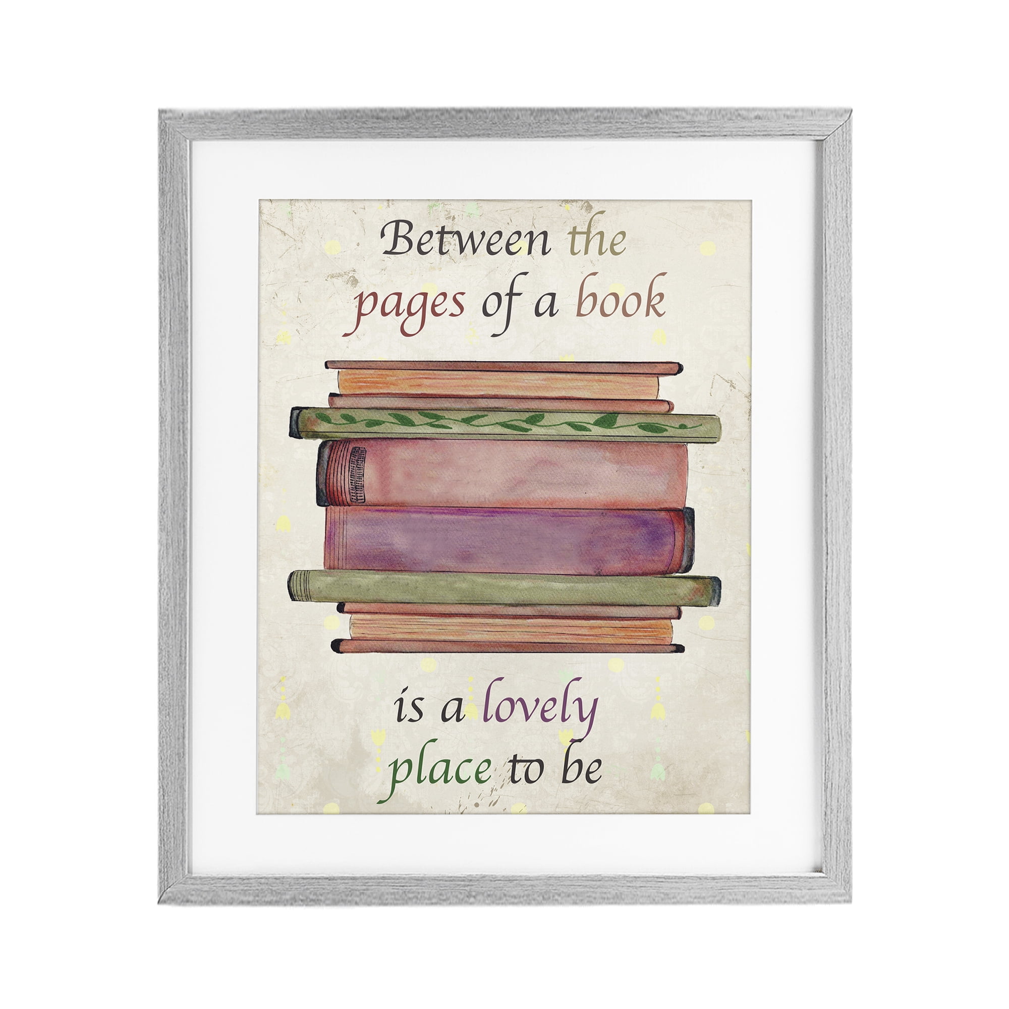 Stupell Industries Between Pages Of A Book Gray Framed Print Under Glass, design by Julia Frost