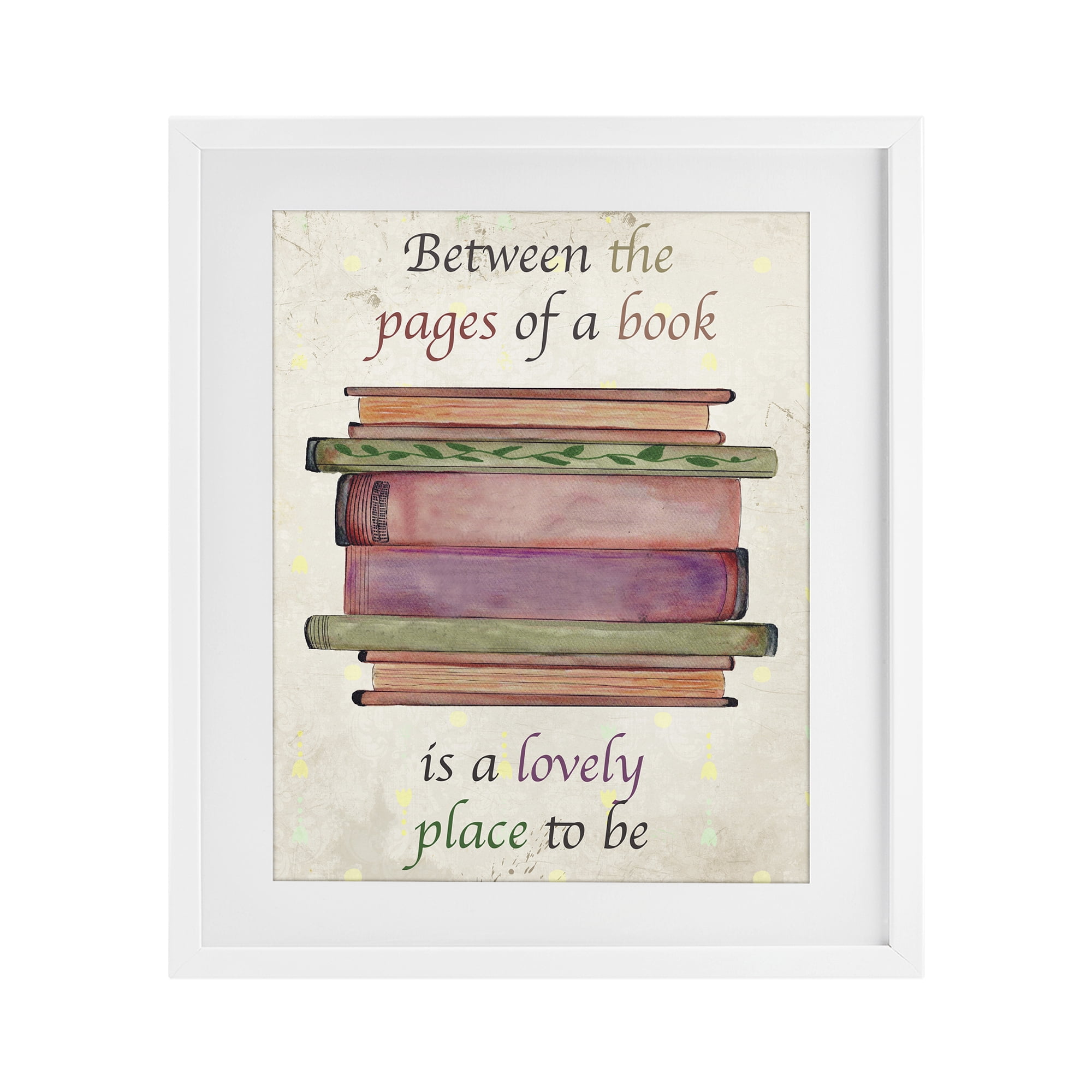 Stupell Industries Between Pages Of A Book White Framed Print Under Glass, design by Julia Frost