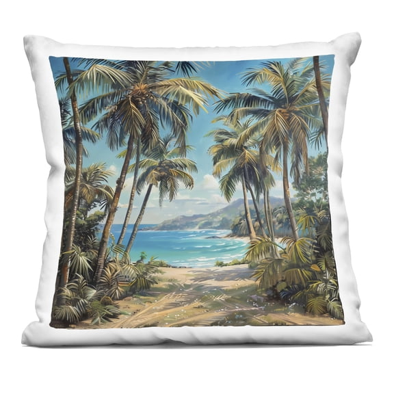 Stupell Industries Between Palms Beach Pathway Decorative Printed Throw Pillow, design by LSR Creative Studio