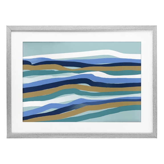 Stupell Industries Between The Waves Ripples Gray Framed Print Under Glass design by Atelier Posters, 17 x 23