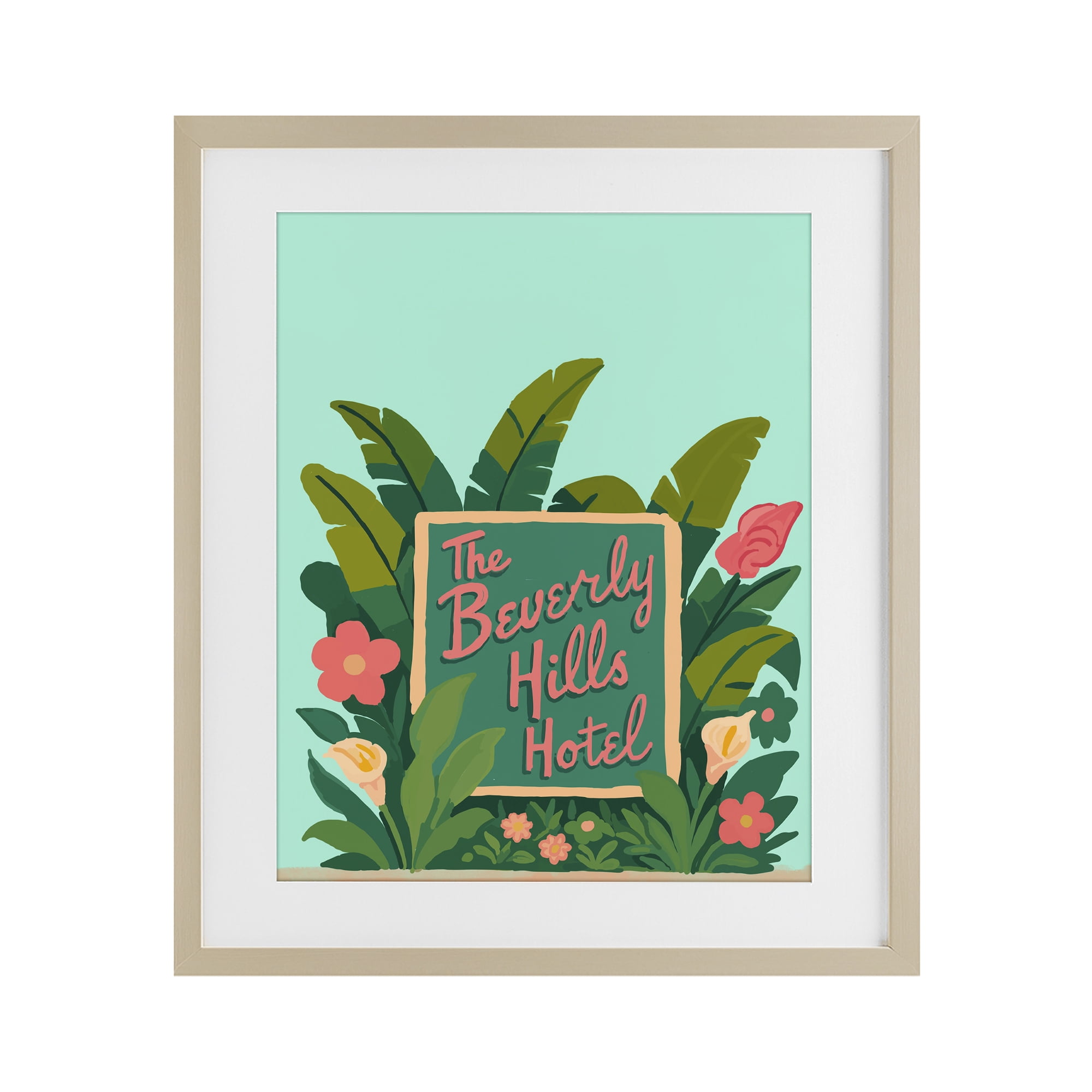 Stupell Industries Beverly Hills Hotel Birch Framed Print Under Glass, design by Amelia Noyes