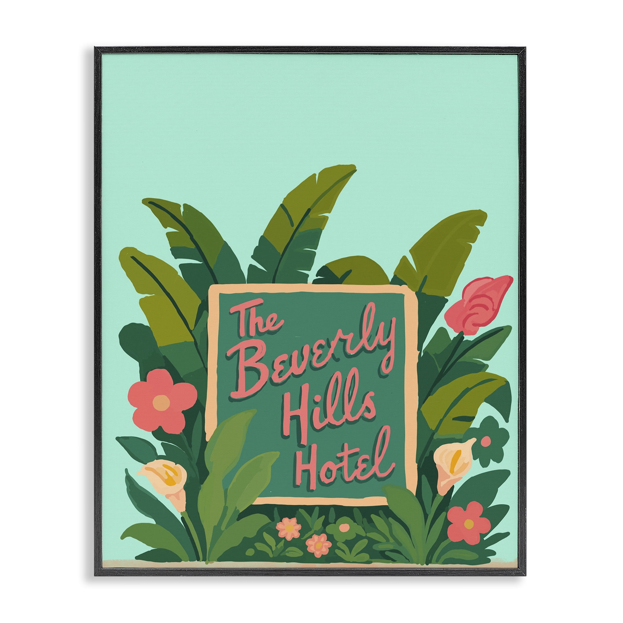 Stupell Industries Beverly Hills Hotel Black Framed Giclee Art, design by Amelia Noyes