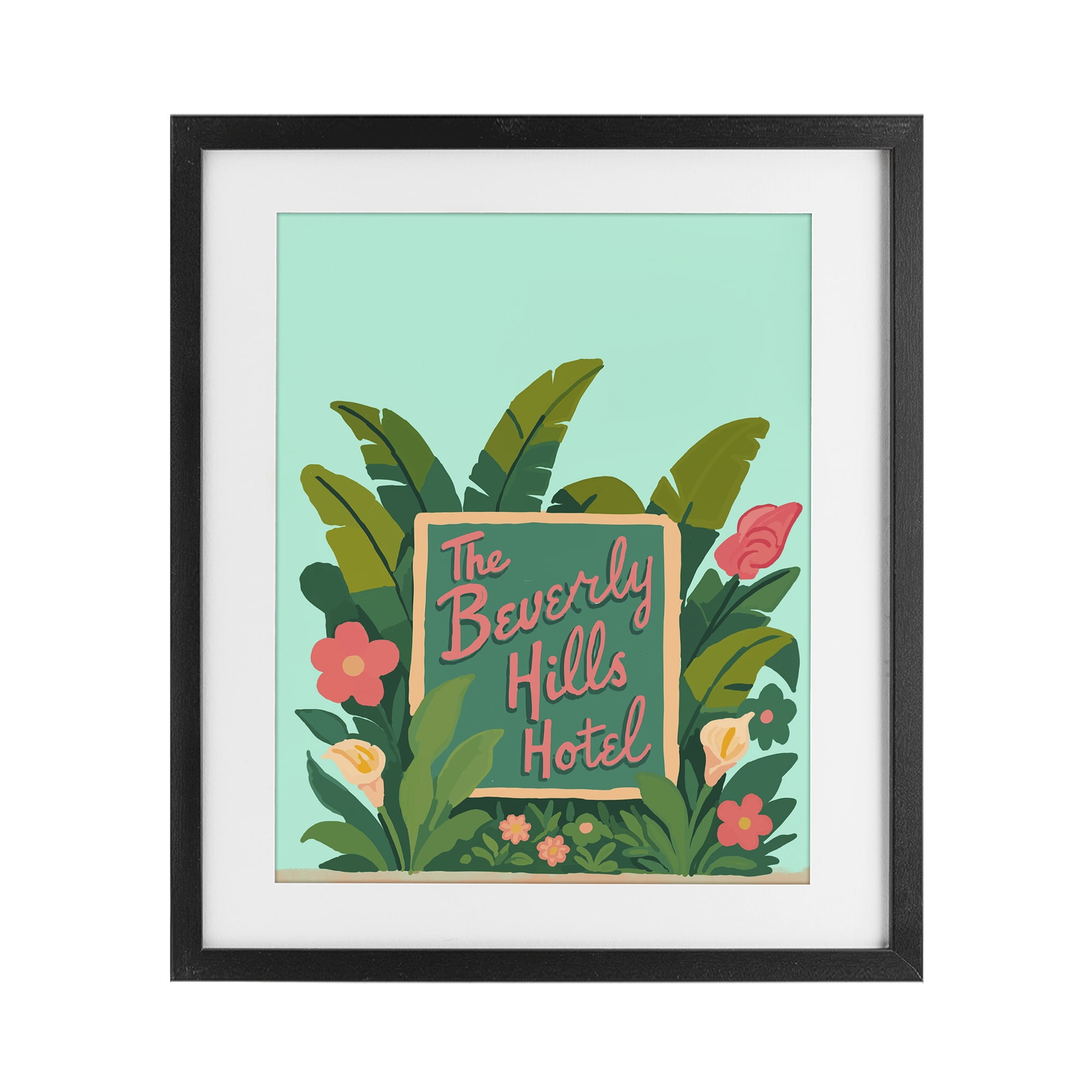 Stupell Industries Beverly Hills Hotel Black Framed Print Under Glass, design by Amelia Noyes