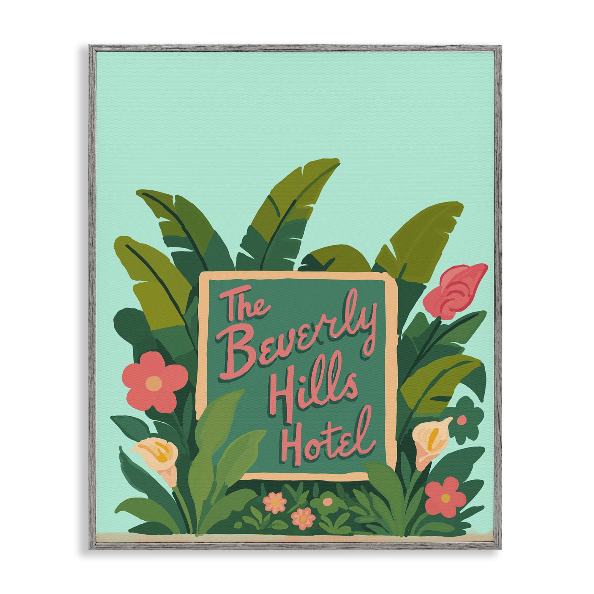 Stupell Industries Beverly Hills Hotel Gray Framed Giclee Art, design by Amelia Noyes