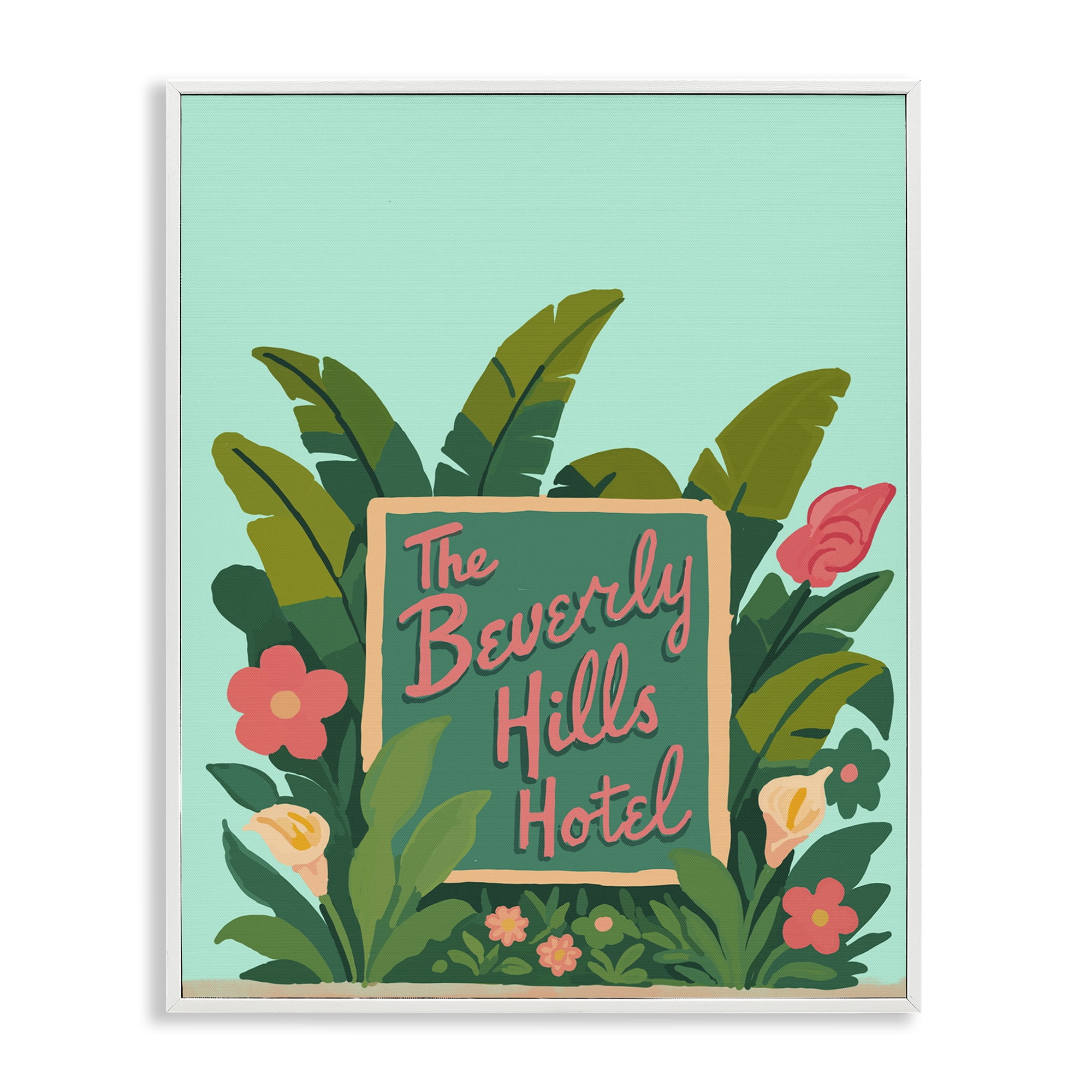 Stupell Industries Beverly Hills Hotel White Framed Giclee Art, design by Amelia Noyes