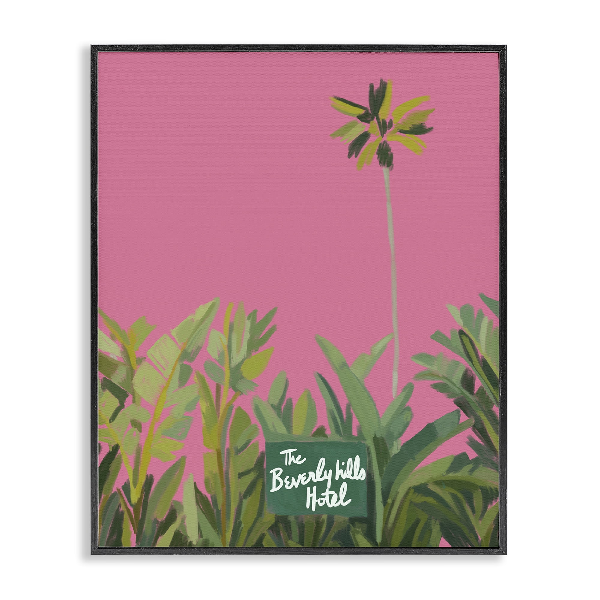 Stupell Industries Beverly Hills Pink & Green Black Framed Giclee Art, design by Amelia Noyes