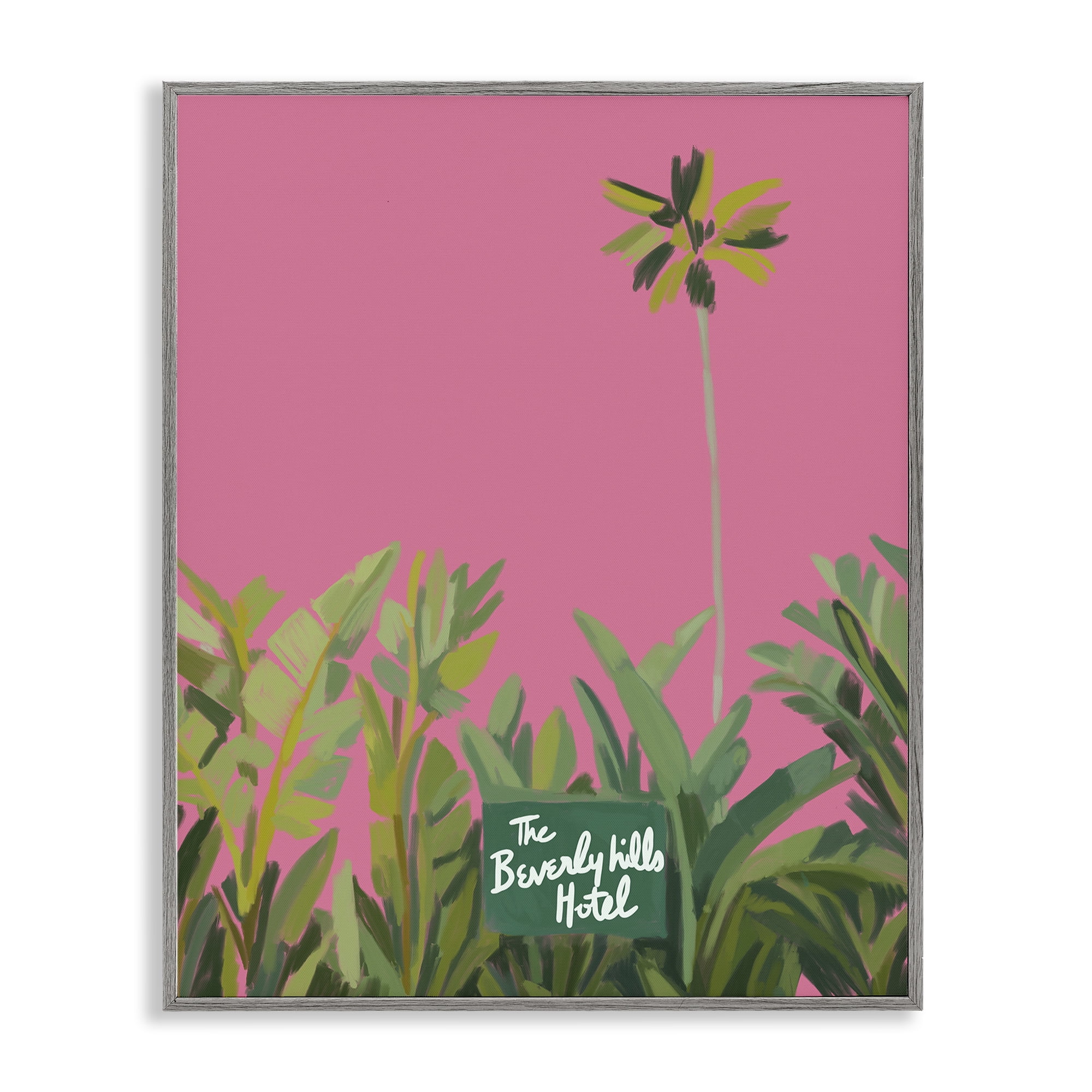 Stupell Industries Beverly Hills Pink & Green Gray Framed Giclee Art, design by Amelia Noyes
